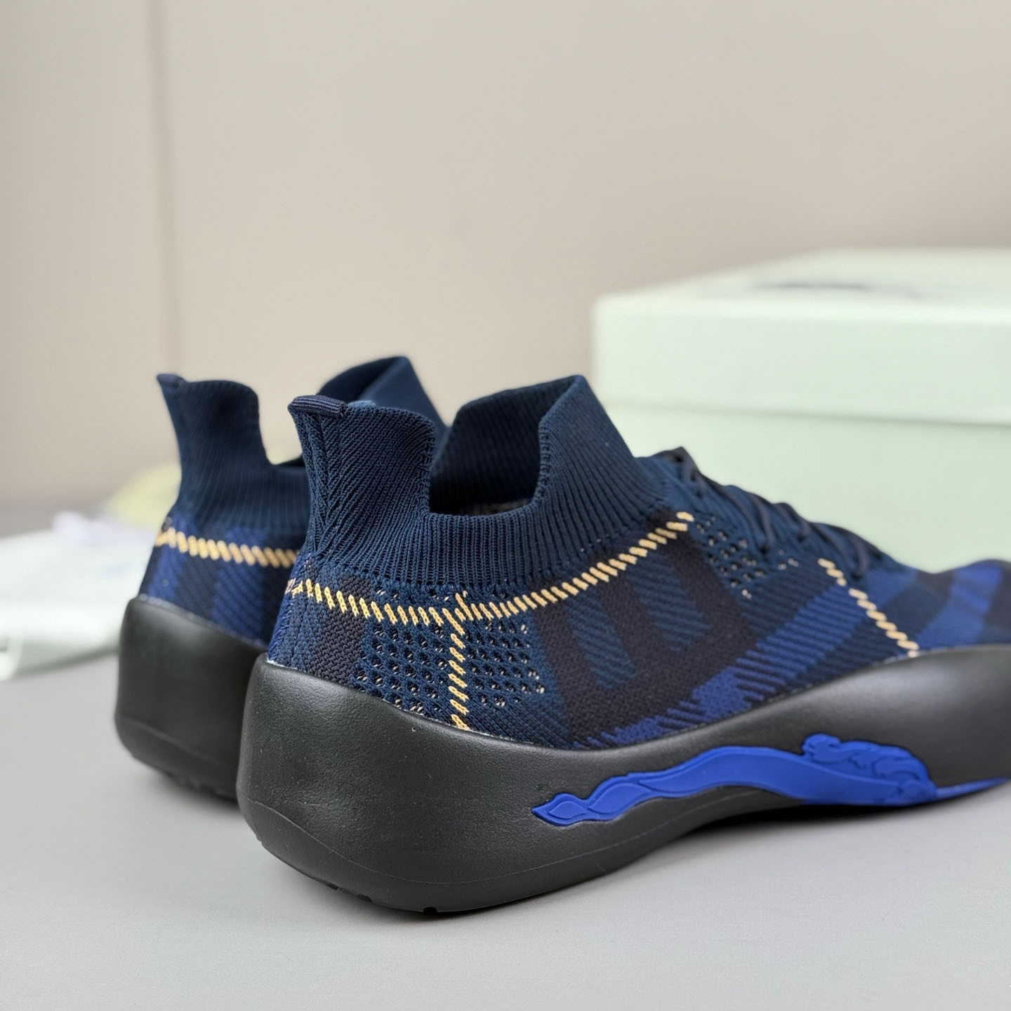 Burberry Check Knit Neptune Sneakers - DesignerGu