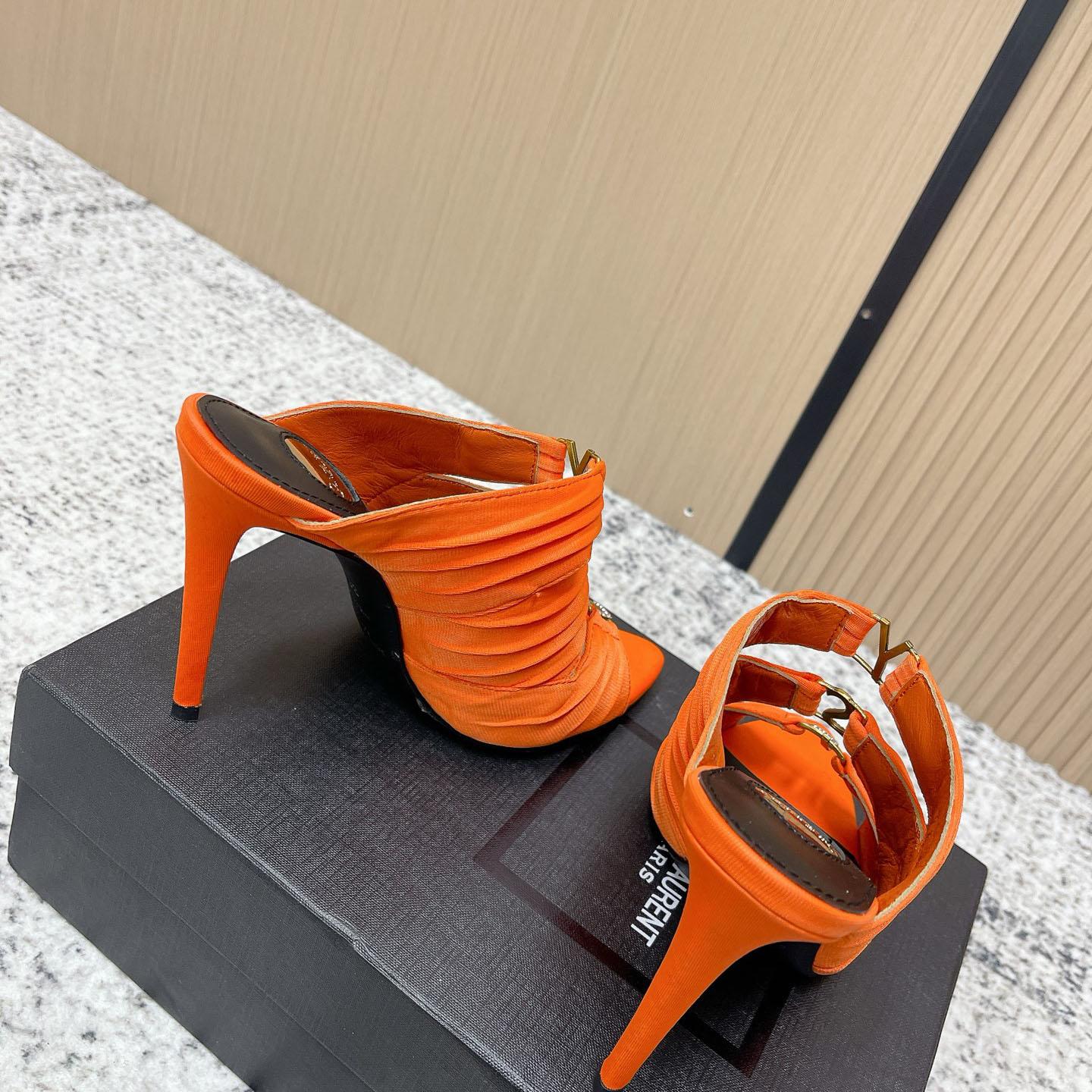 Saint Laurent EMILIE Mules In Satin Crepe - DesignerGu