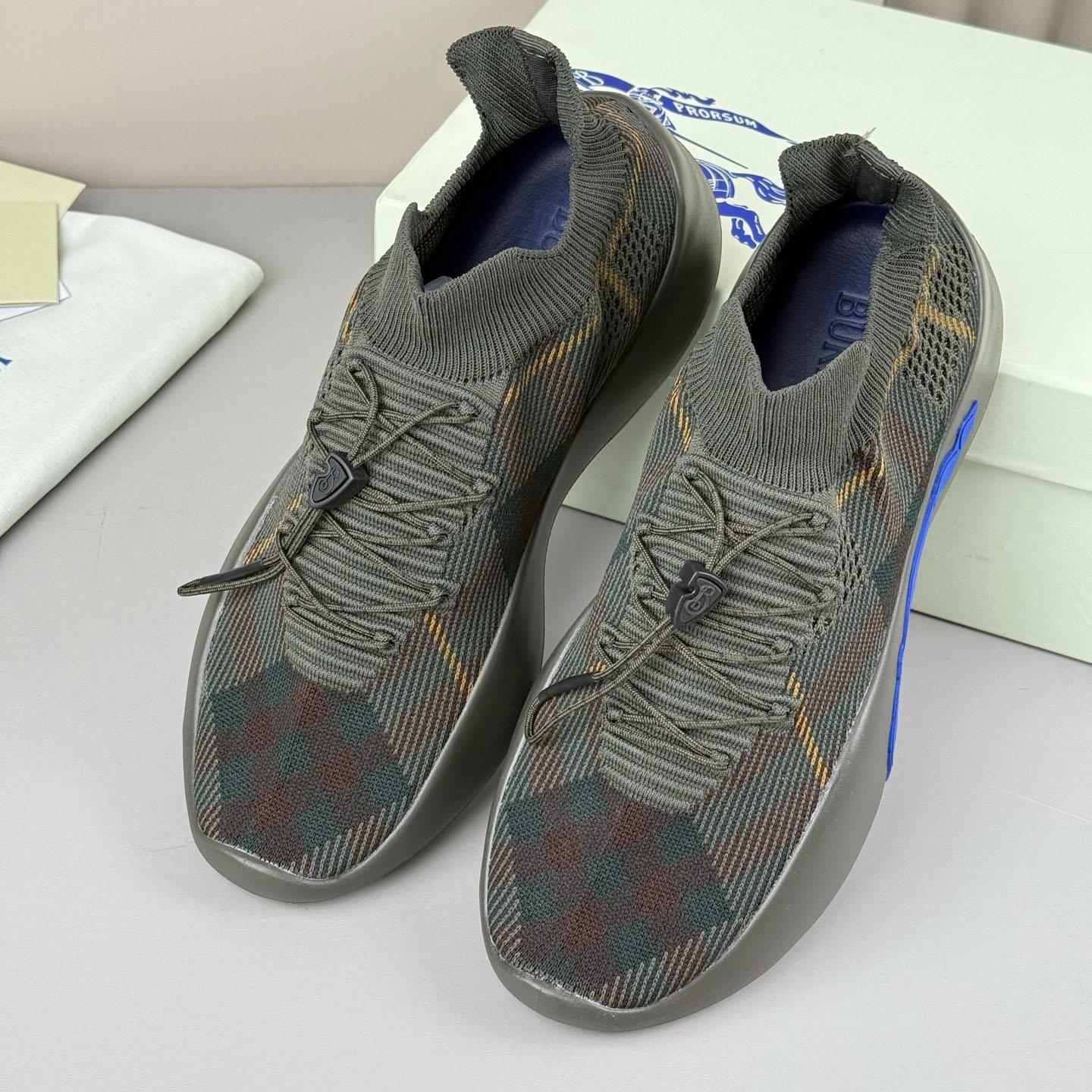 Burberry Check Knit Neptune Sneakers - DesignerGu