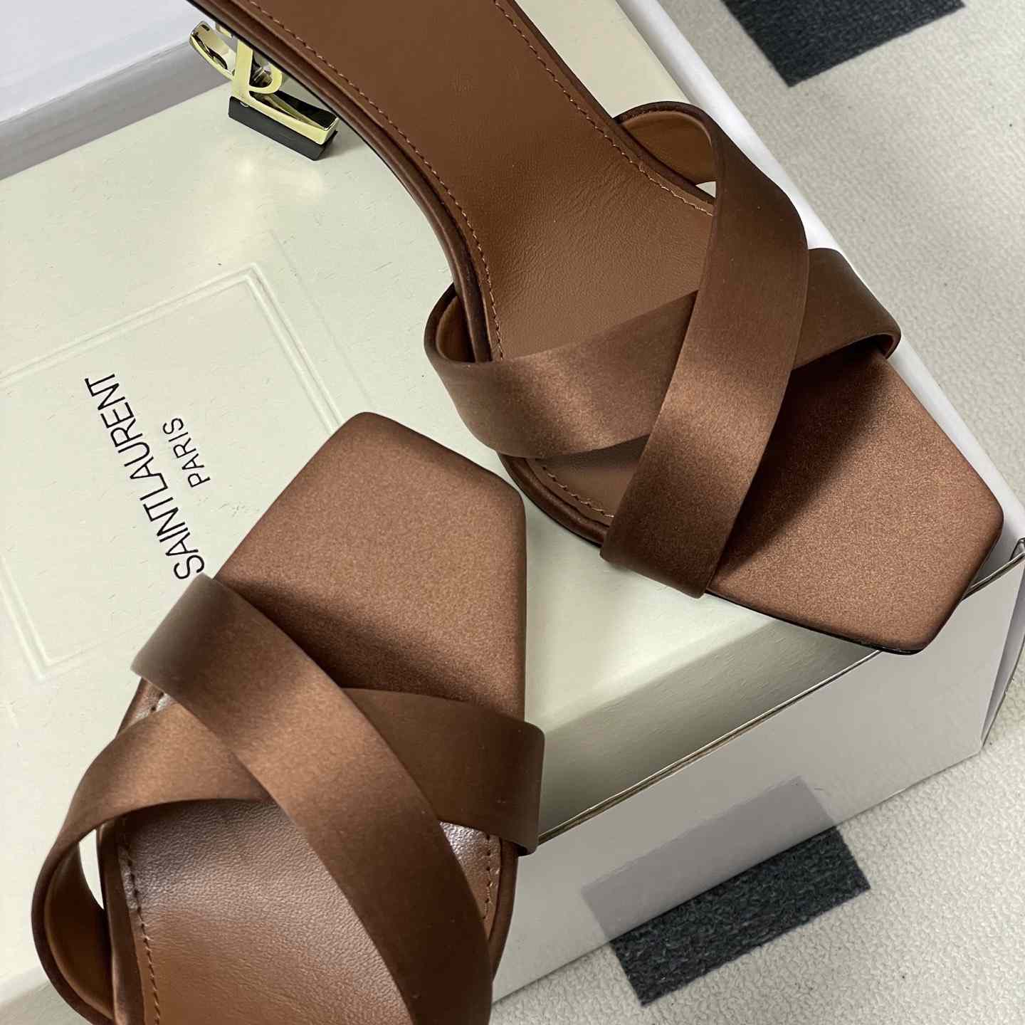 Saint Laurent Opyum Mules In Satin Crepe  - DesignerGu