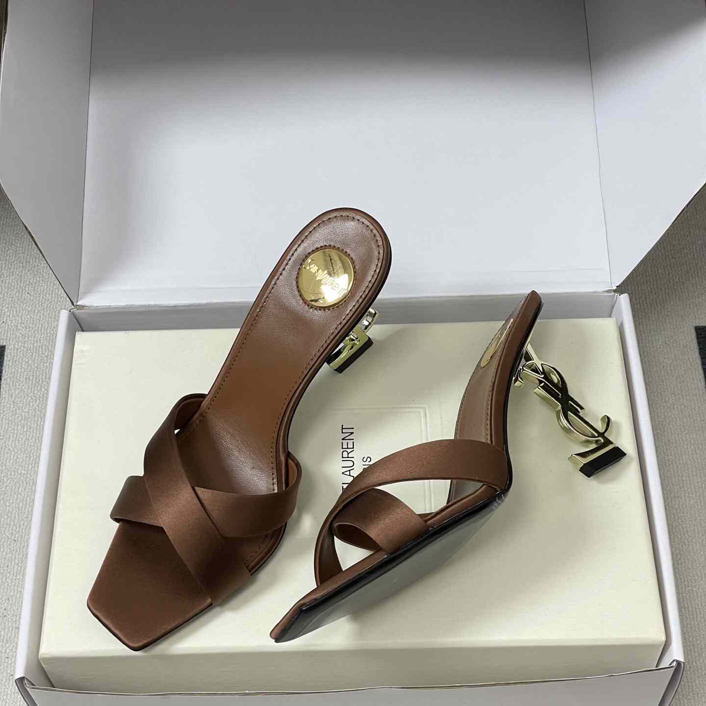 Saint Laurent Opyum Mules In Satin Crepe  - DesignerGu