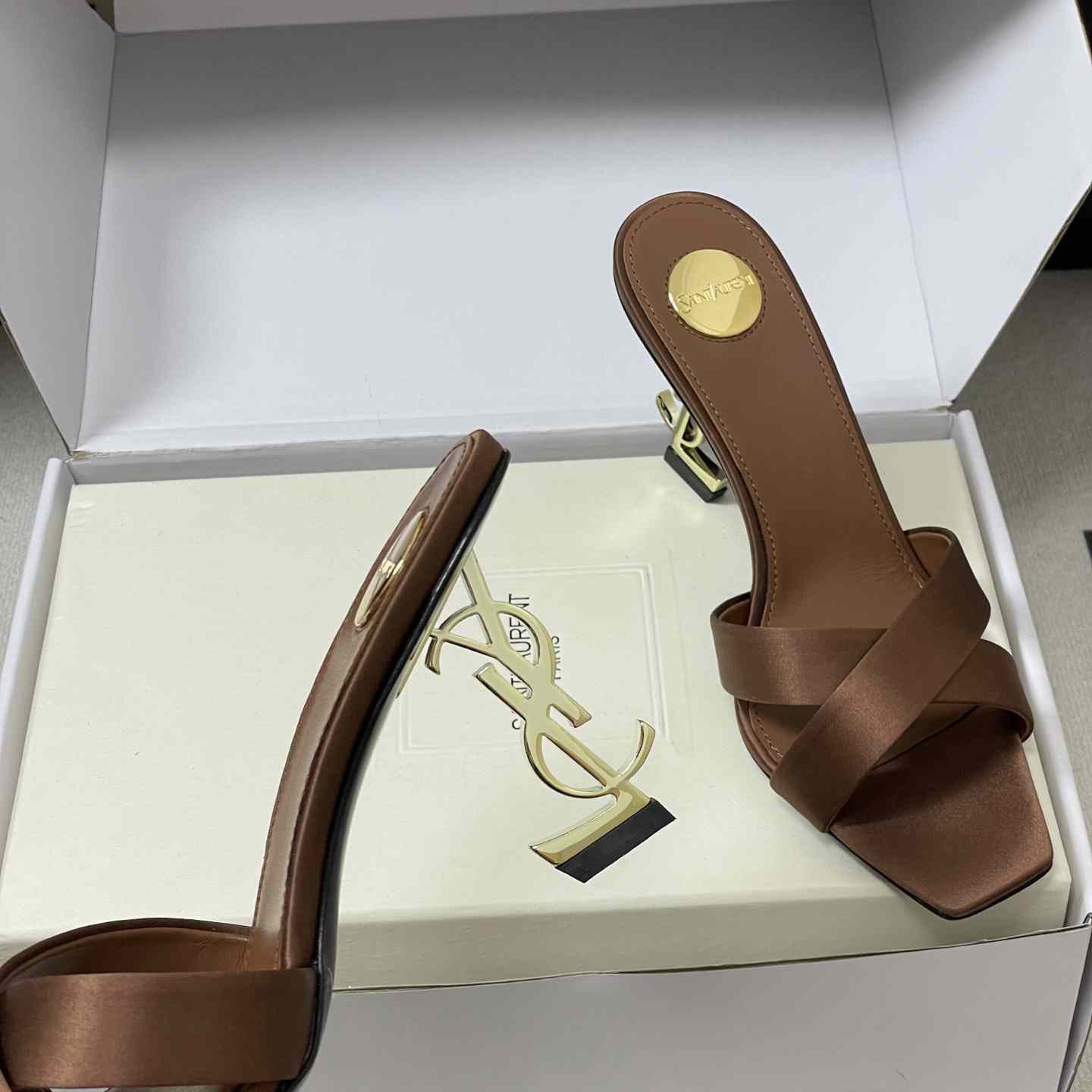 Saint Laurent Opyum Mules In Satin Crepe  - DesignerGu