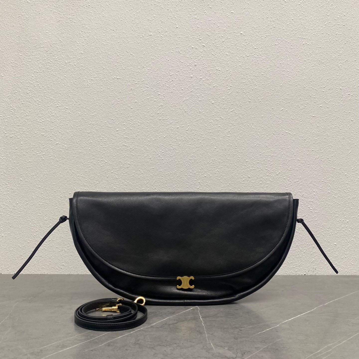 Celine HALFMOON SOFT TRIOMPHE BAG IN SUPPLE SHINY LAMBSKIN - DesignerGu