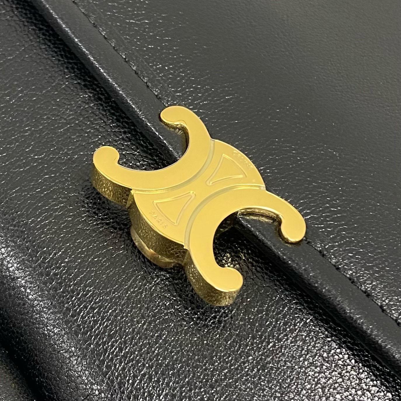 Celine HALFMOON SOFT TRIOMPHE BAG IN SUPPLE SHINY LAMBSKIN - DesignerGu