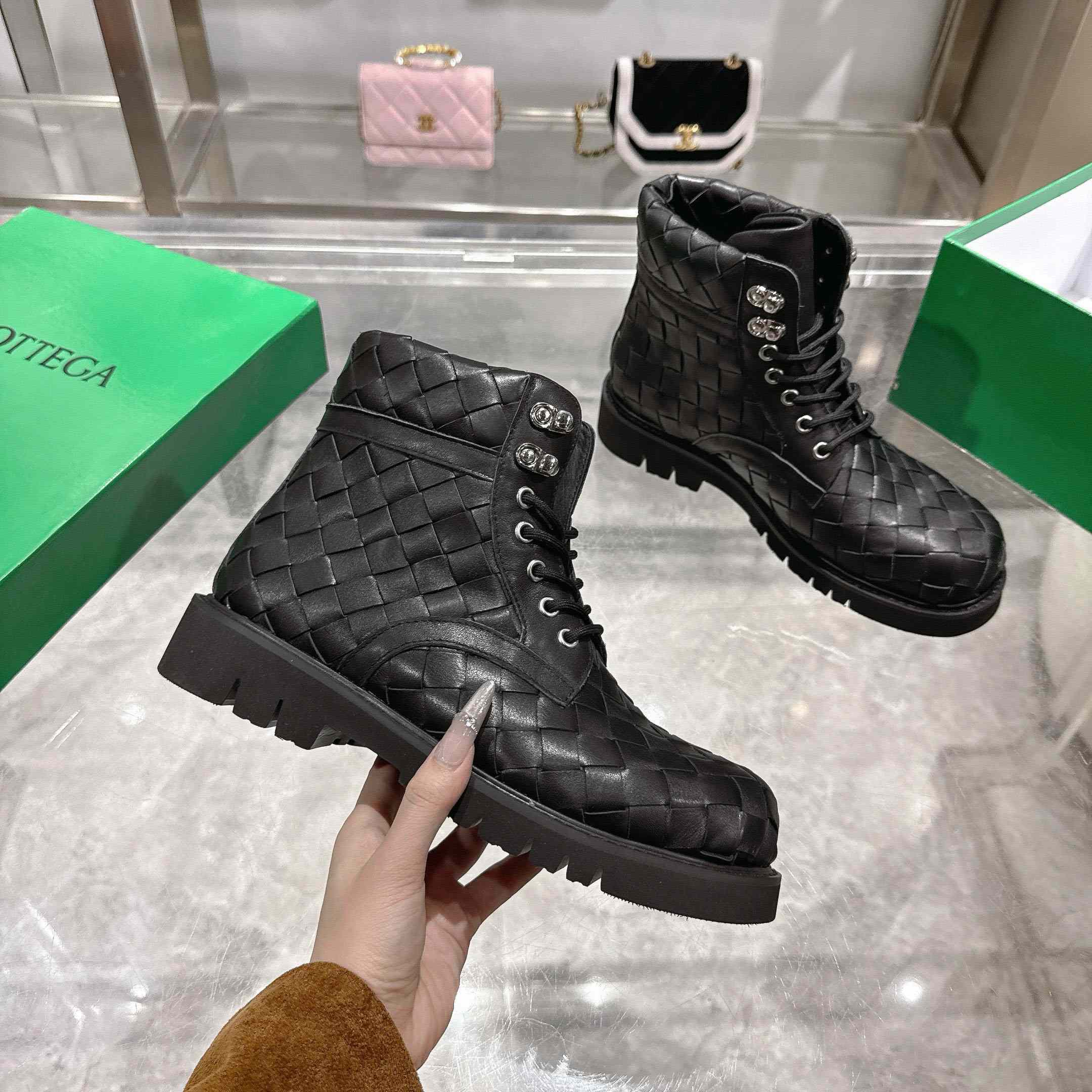 Bottega Veneta Haddock Lace-Up Ankle Boot - DesignerGu