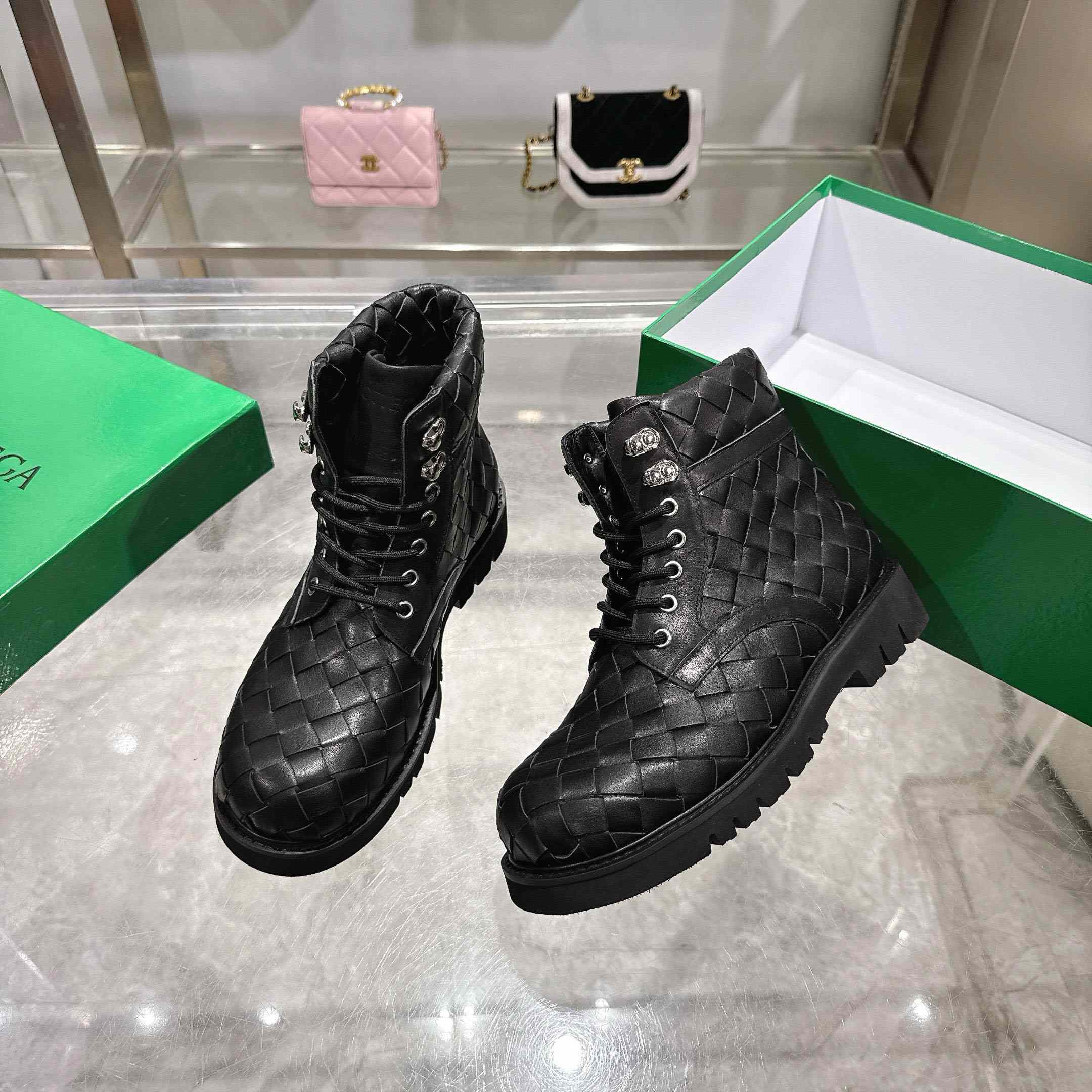 Bottega Veneta Haddock Lace-Up Ankle Boot - DesignerGu