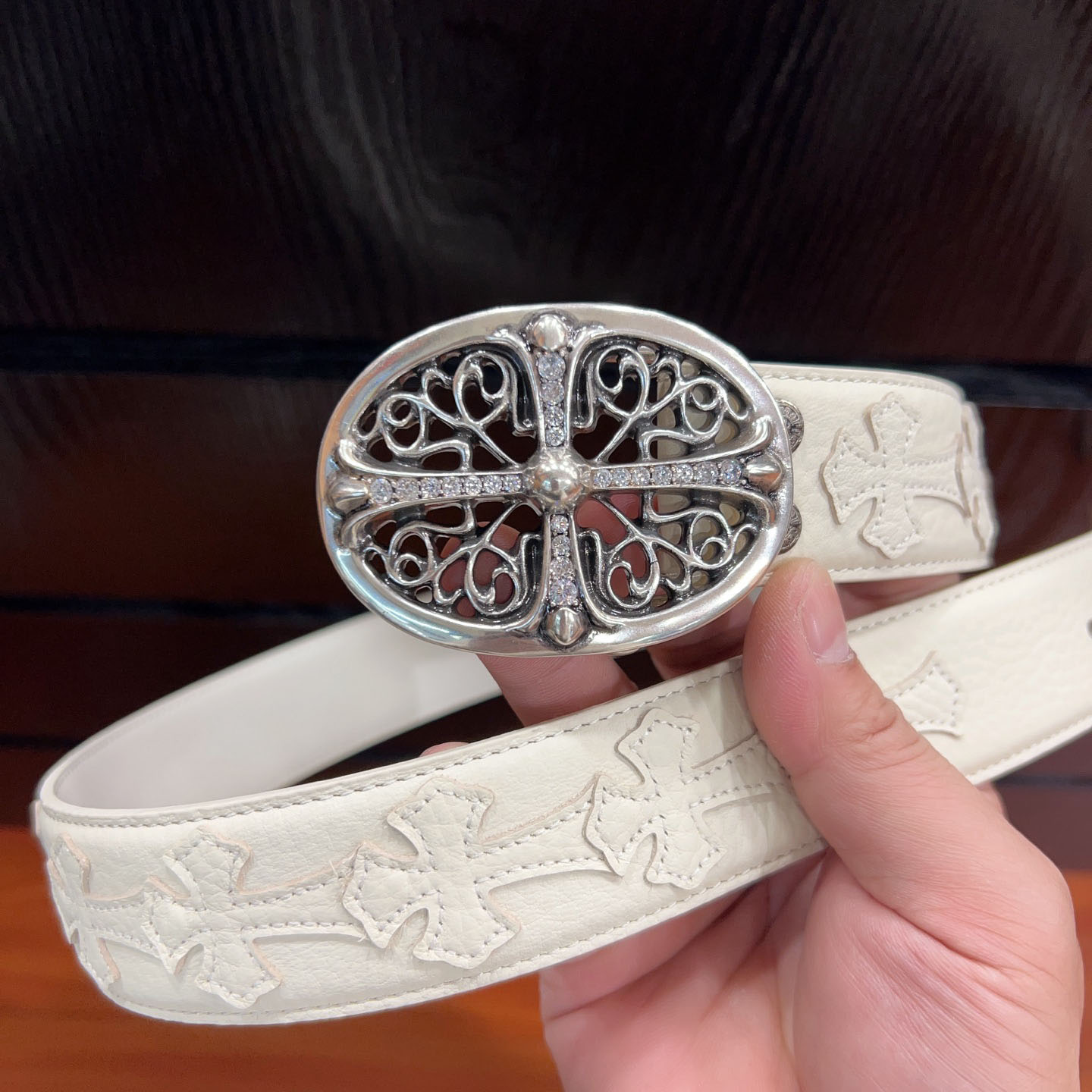 Chrome Hearts Leather Belt   - DesignerGu