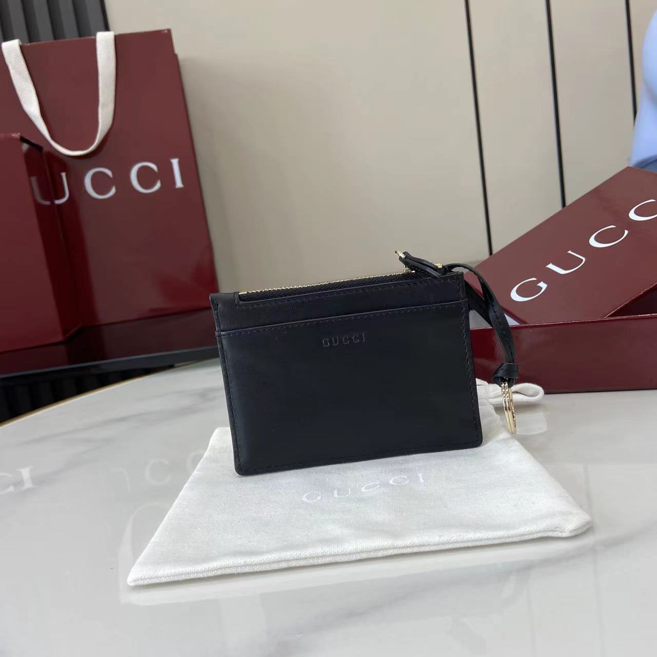 Gucci GG Marmont Zip Key Pouch 837747 - DesignerGu