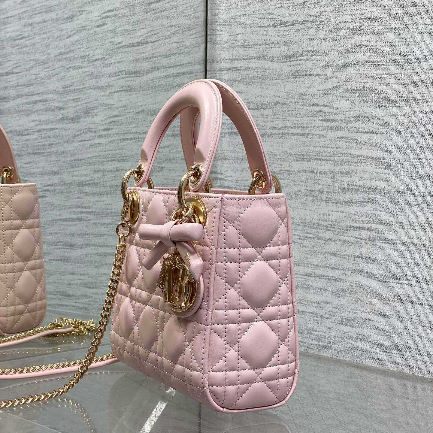 Dior Mini Lady Dior Bag With Chain - DesignerGu