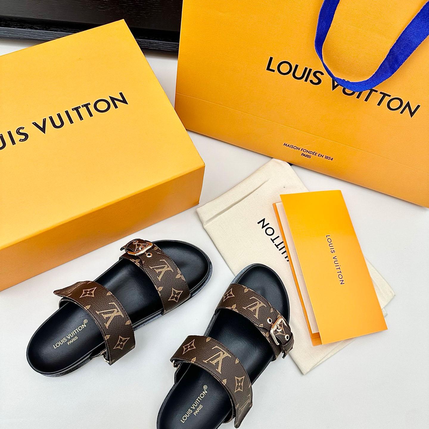 Louis Vuitton Bom Dia Flat Comfort Mule 1AAW8N - DesignerGu