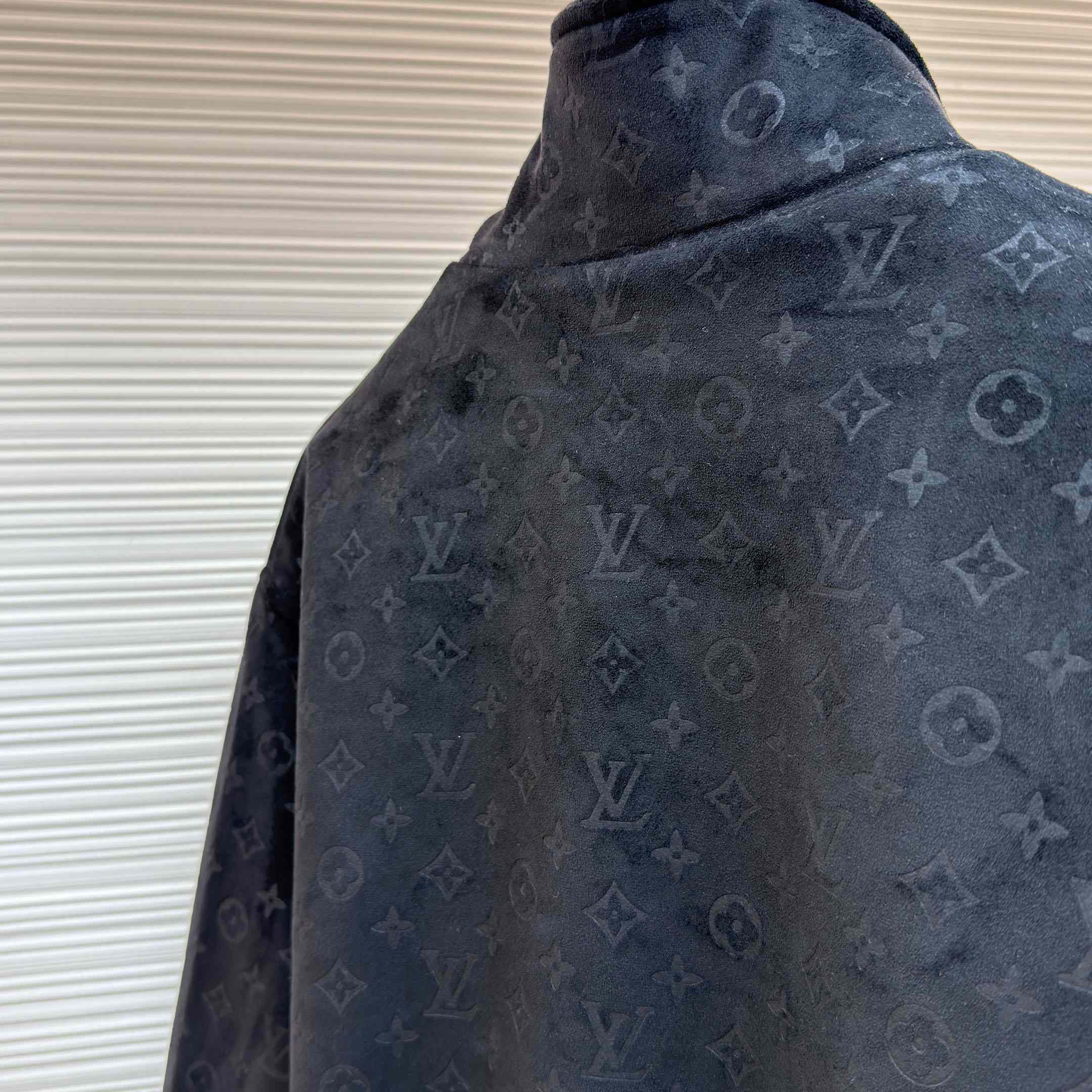 Louis Vuitton Monogram Debossed Suede Tracksuit Jacket 1AHBTW - DesignerGu