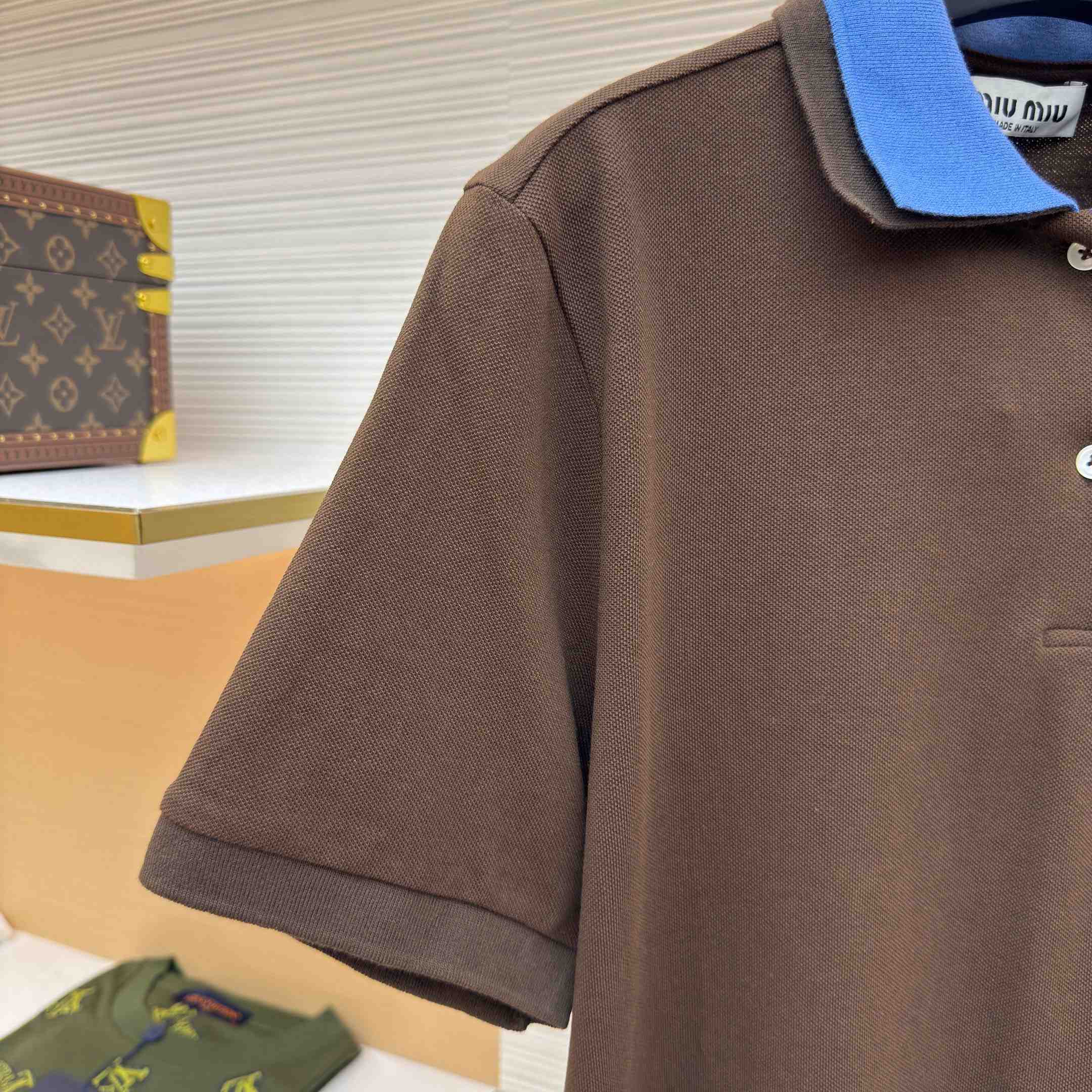 Miu Miu Cotton Piqué Polo Shirt - DesignerGu