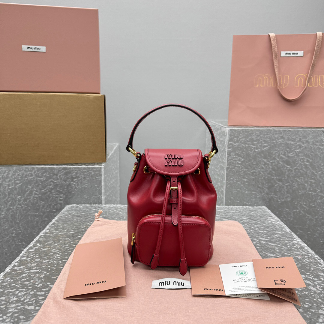 Miu Miu  Leather Mini-Backpack - DesignerGu