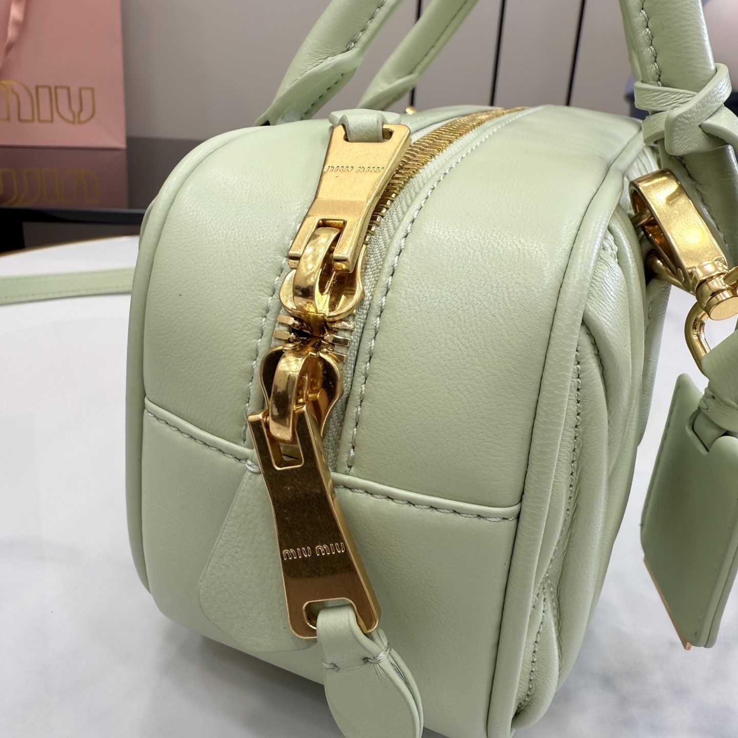 Miu Miu Arcadie Matelassé Nappa Leather Bag - DesignerGu