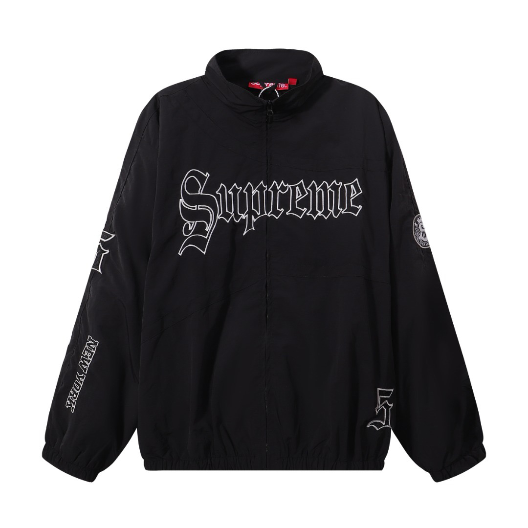 Supreme Old English Track Jacket 'Black' - DesignerGu