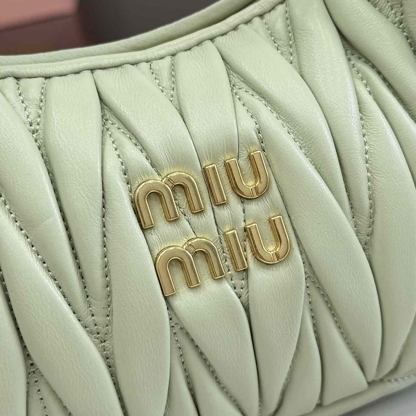 Miu Miu Wander Matelassé Nappa Leather Hobo Bag  - DesignerGu
