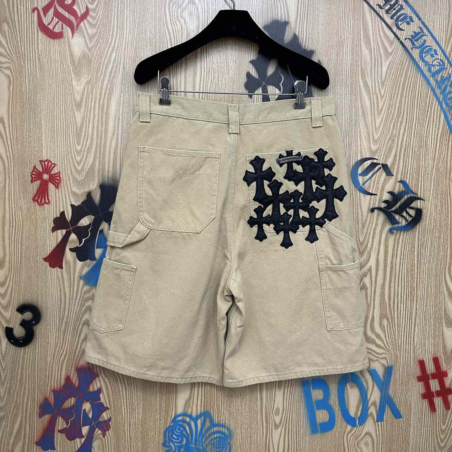 Chrome Hearts Double Knee Cross Patch Shorts - DesignerGu