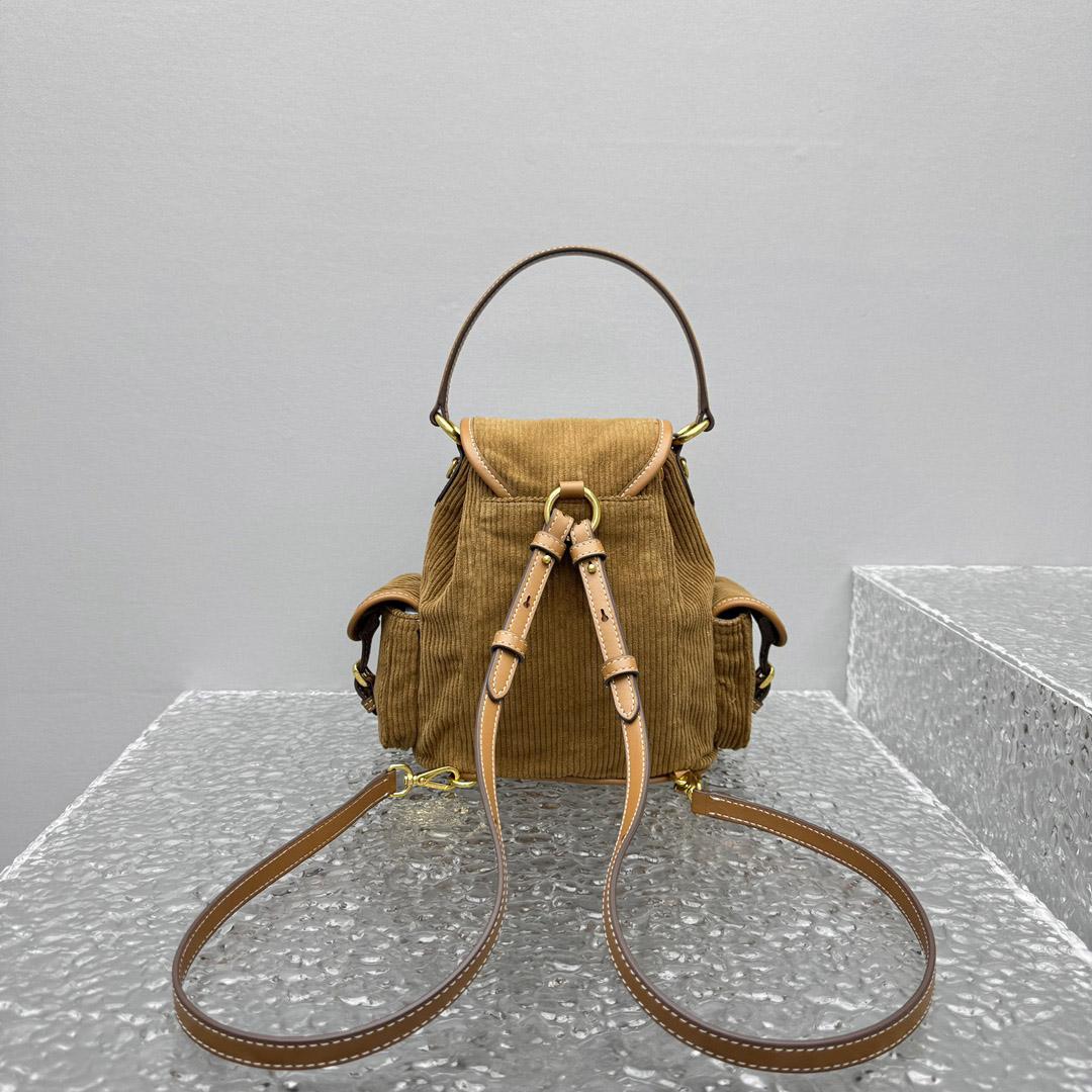 Miu Miu  Medium Corduroy Cotton Backpack - DesignerGu