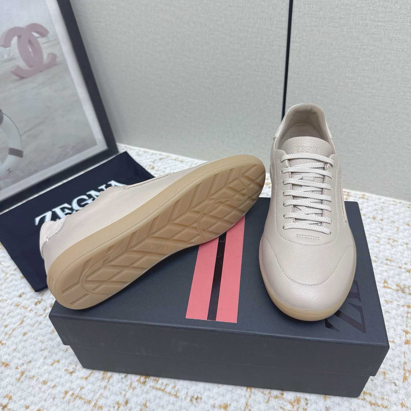 Zegna Grained Leather 232 Sneakers - DesignerGu
