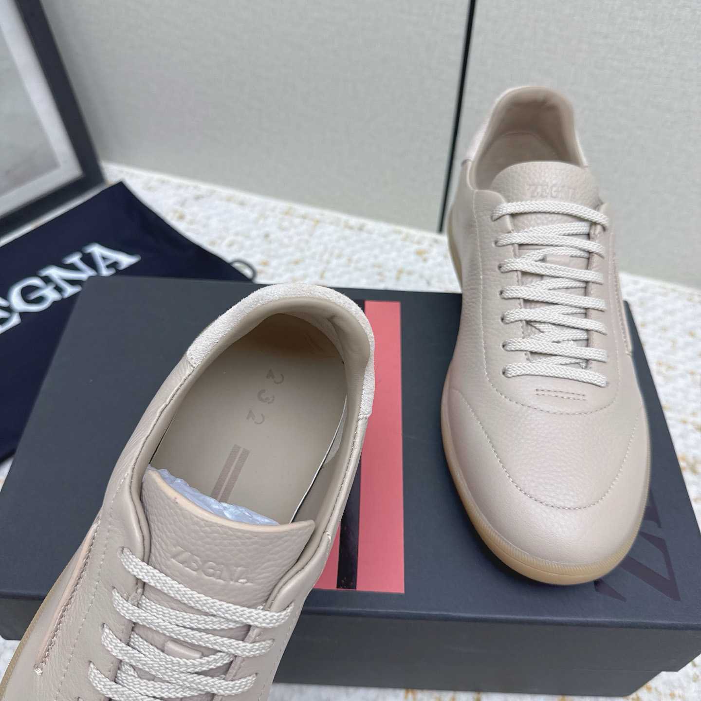 Zegna Grained Leather 232 Sneakers - DesignerGu