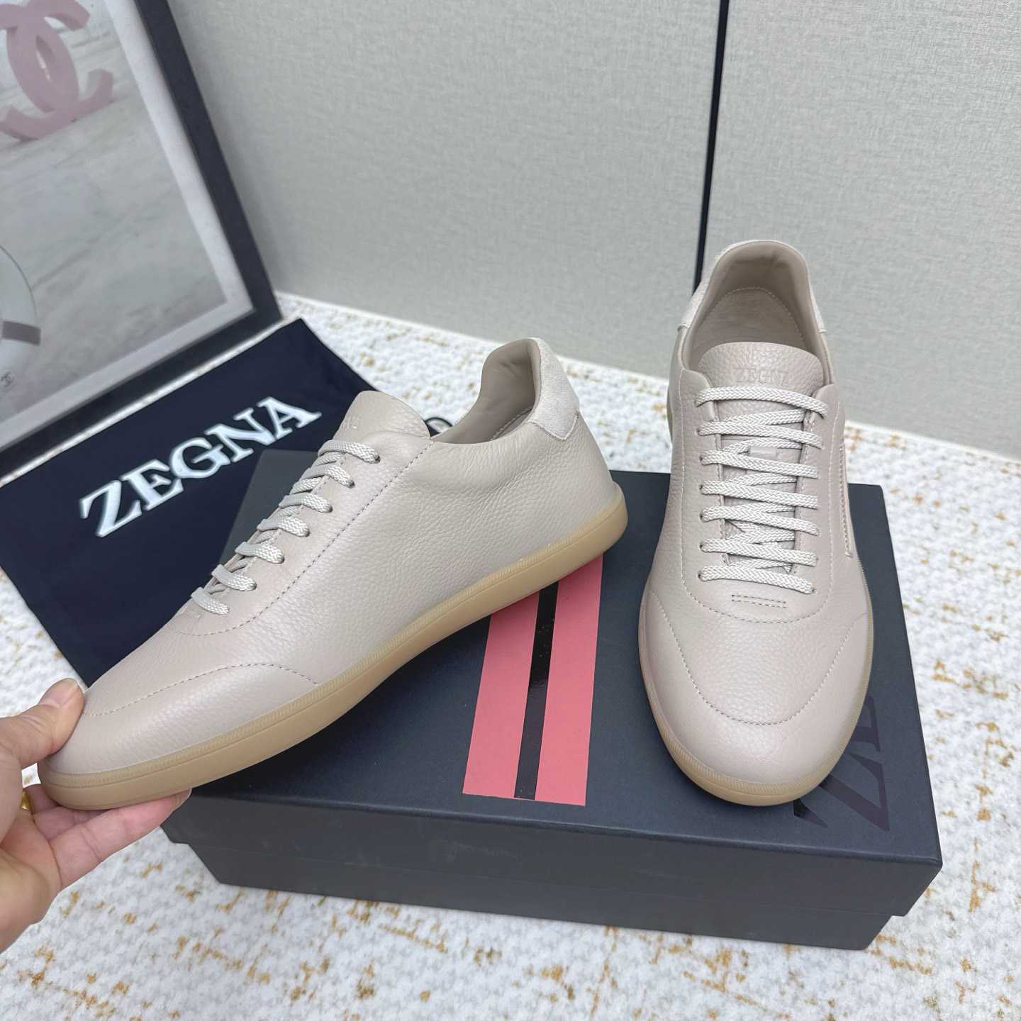 Zegna Grained Leather 232 Sneakers - DesignerGu