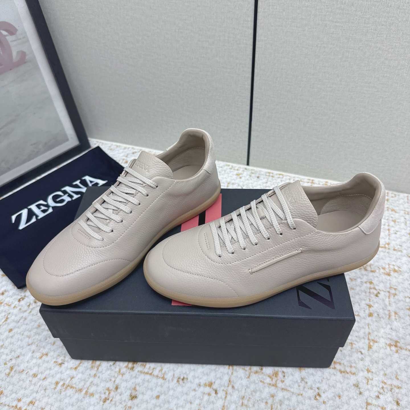 Zegna Grained Leather 232 Sneakers - DesignerGu