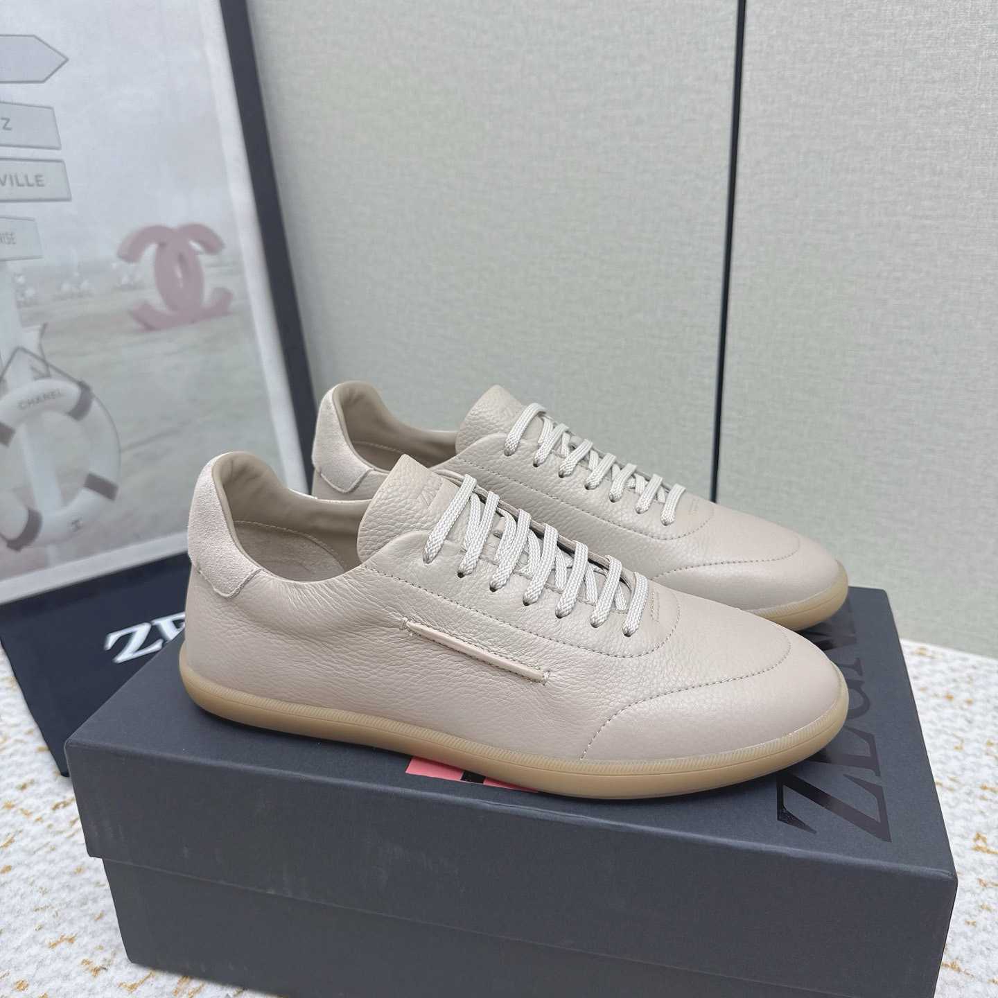 Zegna Grained Leather 232 Sneakers - DesignerGu