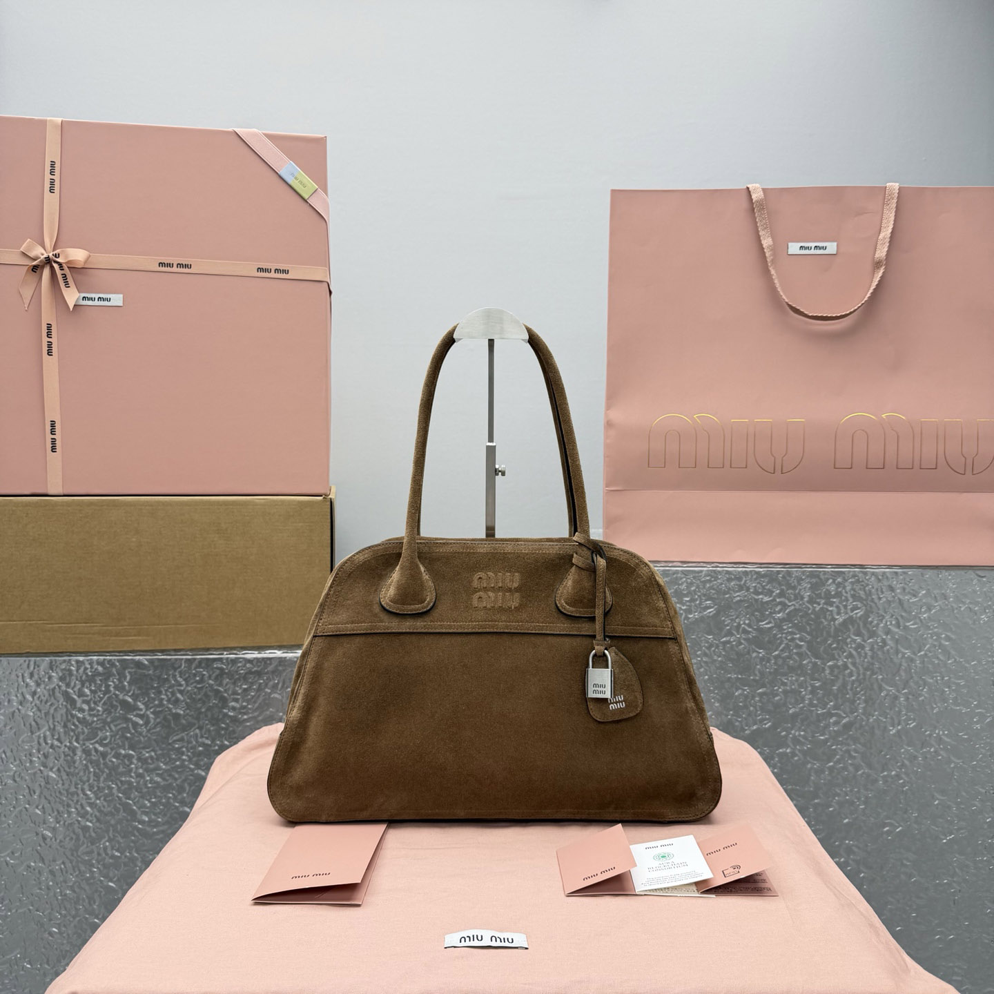 Miu Miu Vivant Suede Bag - DesignerGu