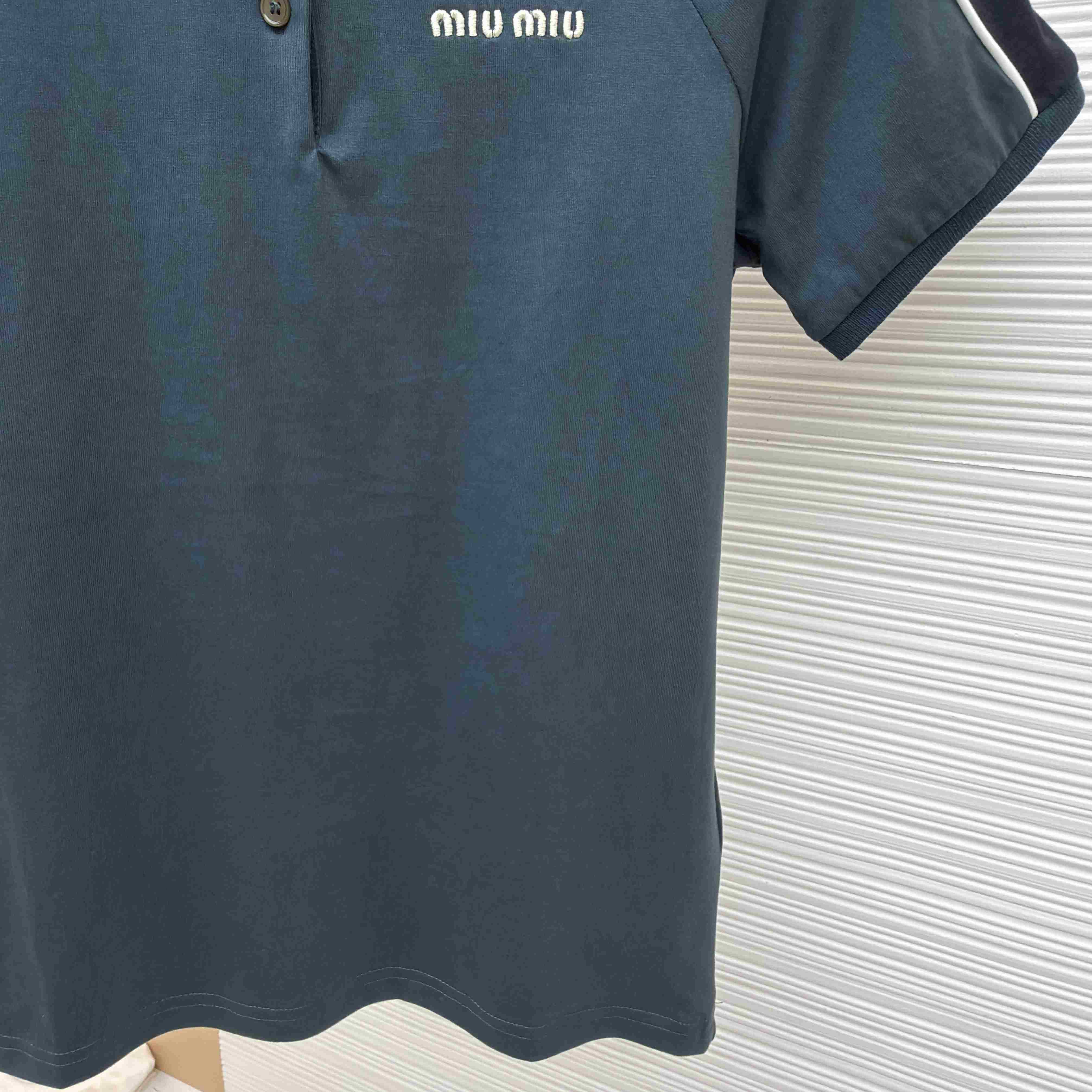 Miu Miu Cotton Jersey Polo Shirt - DesignerGu