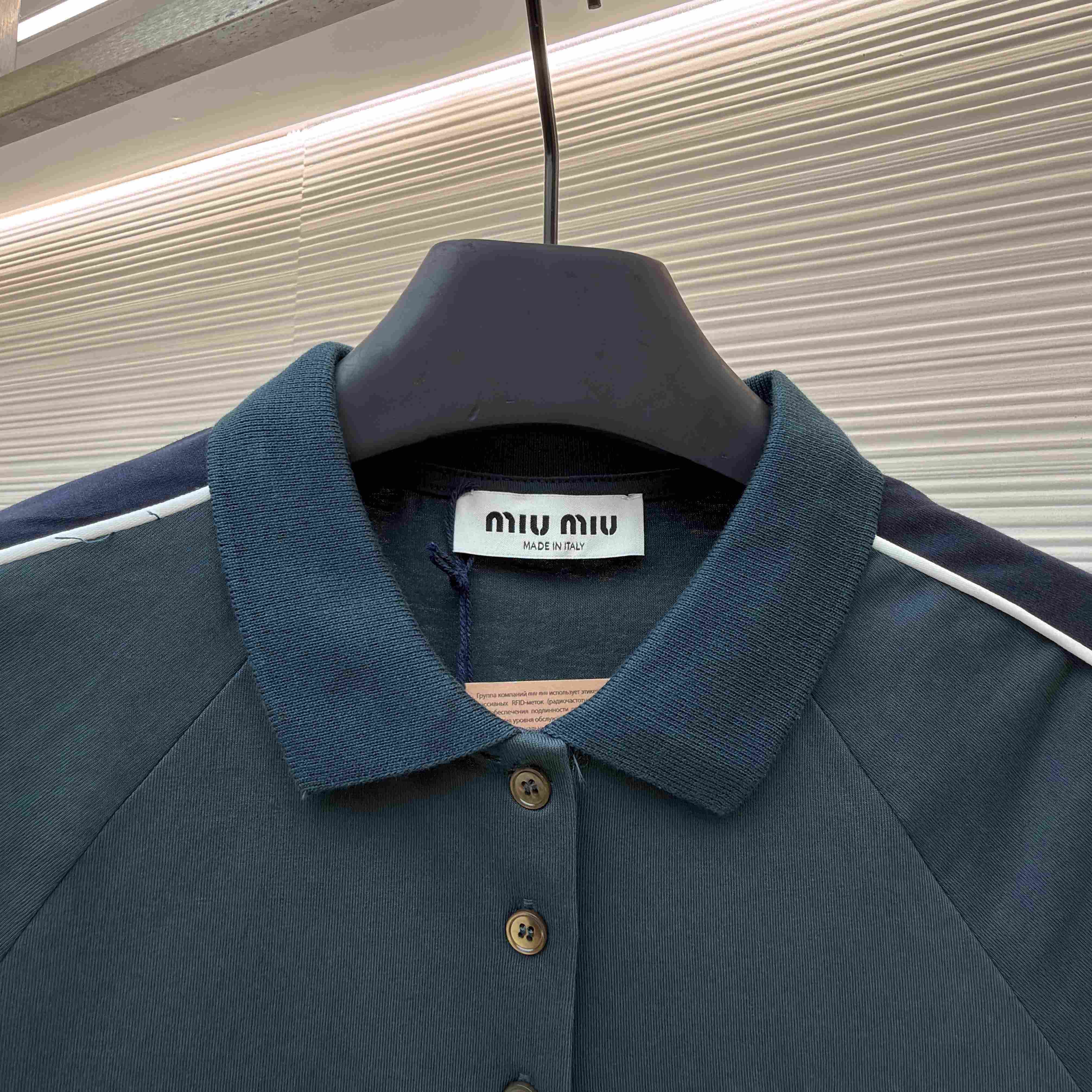 Miu Miu Cotton Jersey Polo Shirt - DesignerGu
