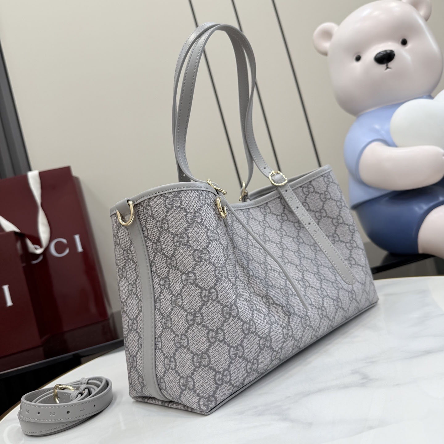 Gucci GG Emblem Small Tote Bag 815214 - DesignerGu