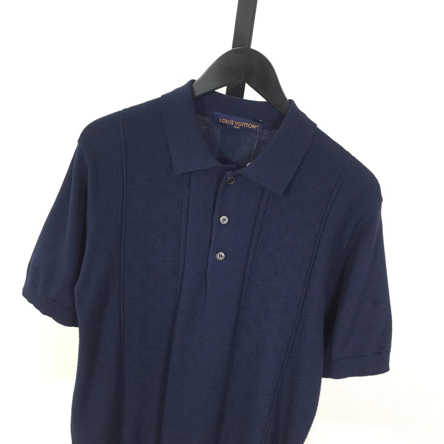 Louis Vuitton Cotton-Silk Pointelle Polo Shirt   1AJINW - DesignerGu