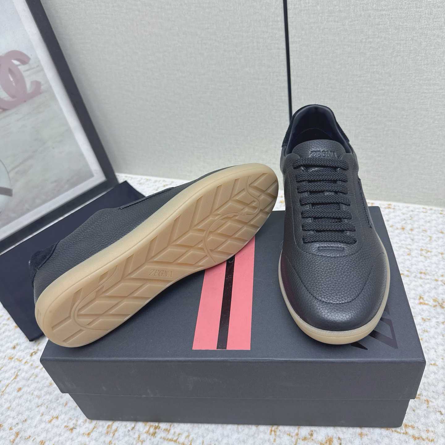 Zegna Grained Leather 232 Sneakers - DesignerGu