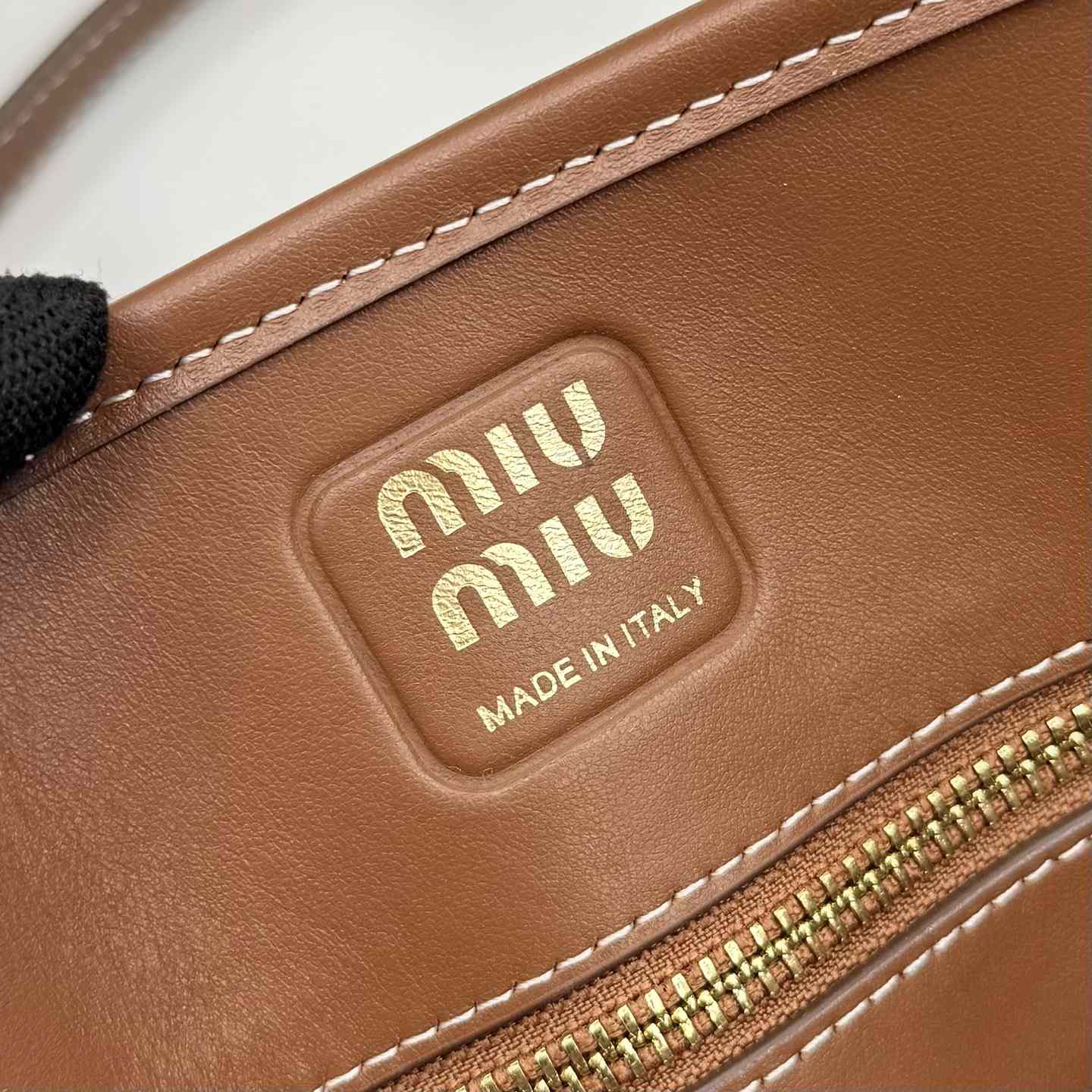 Miu Miu Aventure Canvas And Leather Bag - DesignerGu
