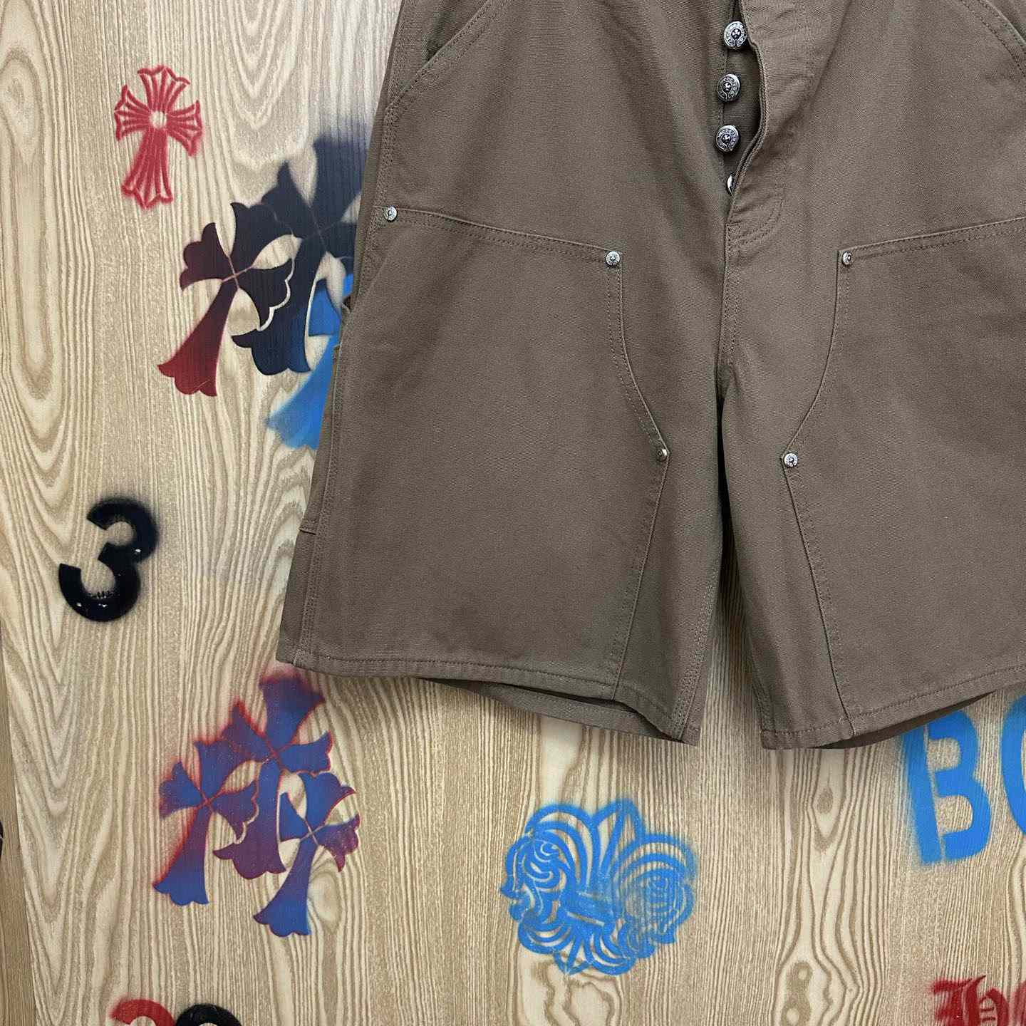 Chrome Hearts Double Knee Cross Patch Shorts - DesignerGu