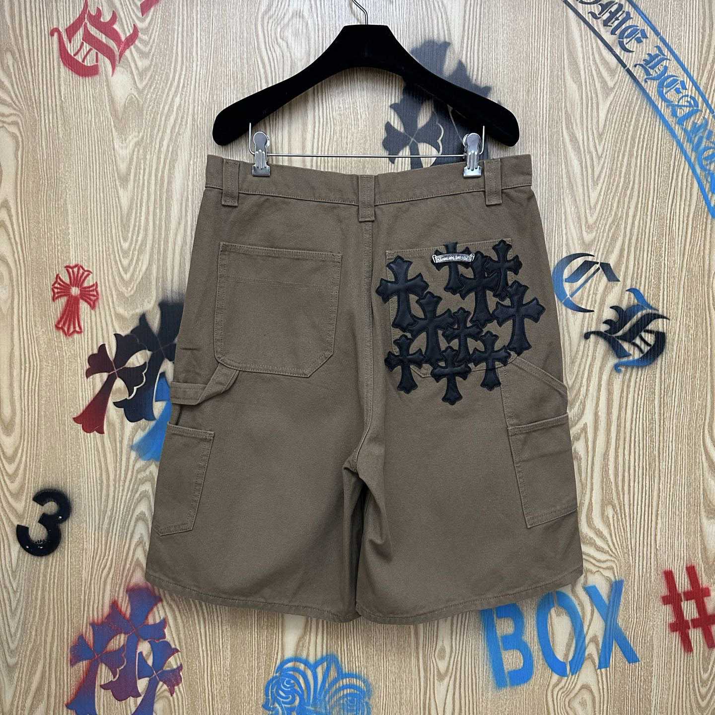Chrome Hearts Double Knee Cross Patch Shorts - DesignerGu