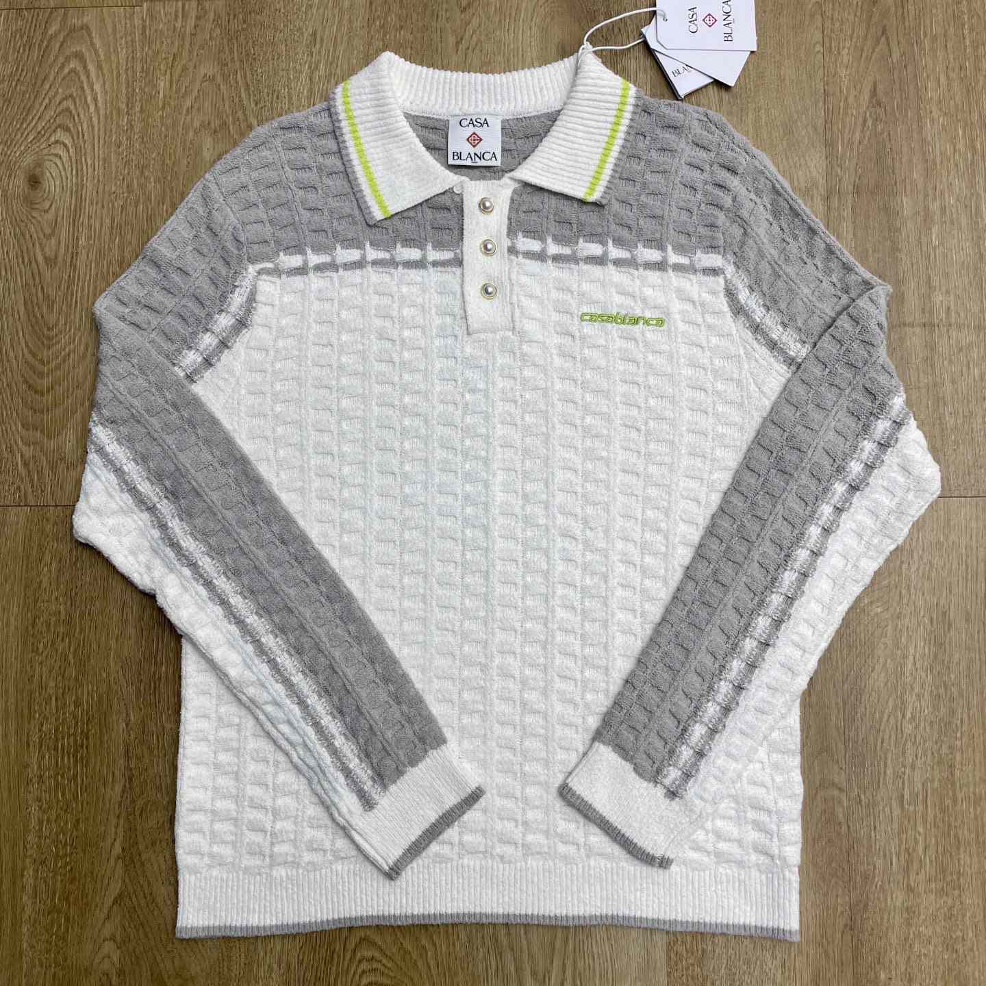 Casablanca Tennis Boucle Long Sleeve Polo Shirt Z6043 - DesignerGu