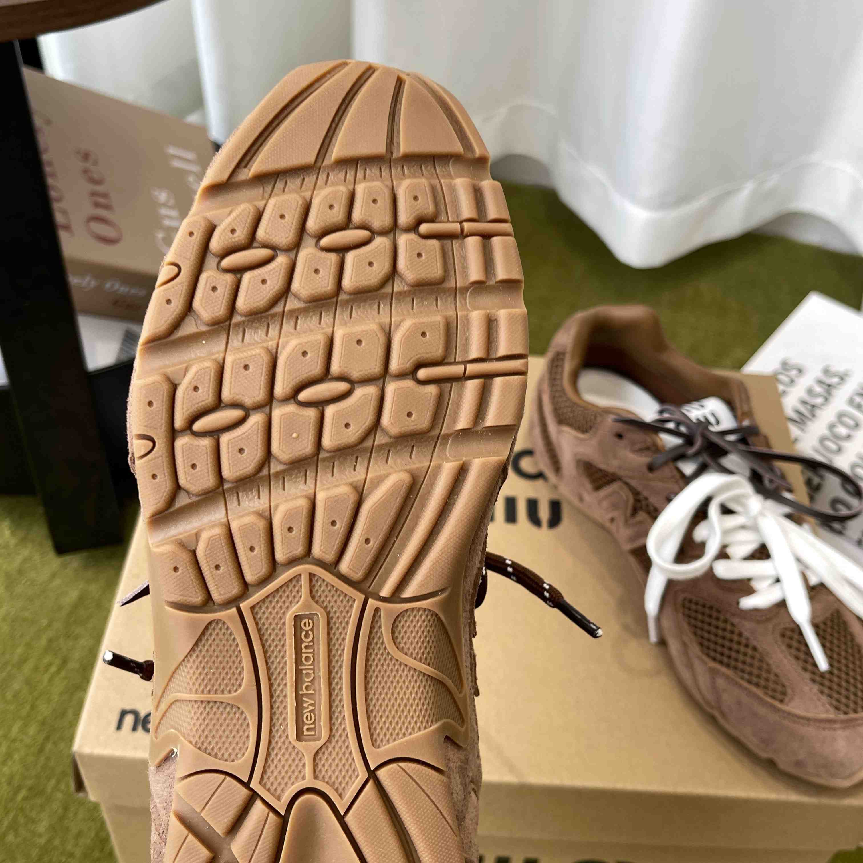 New Balance X Miu Miu 530 SL Suede And Mesh Sneakers - DesignerGu