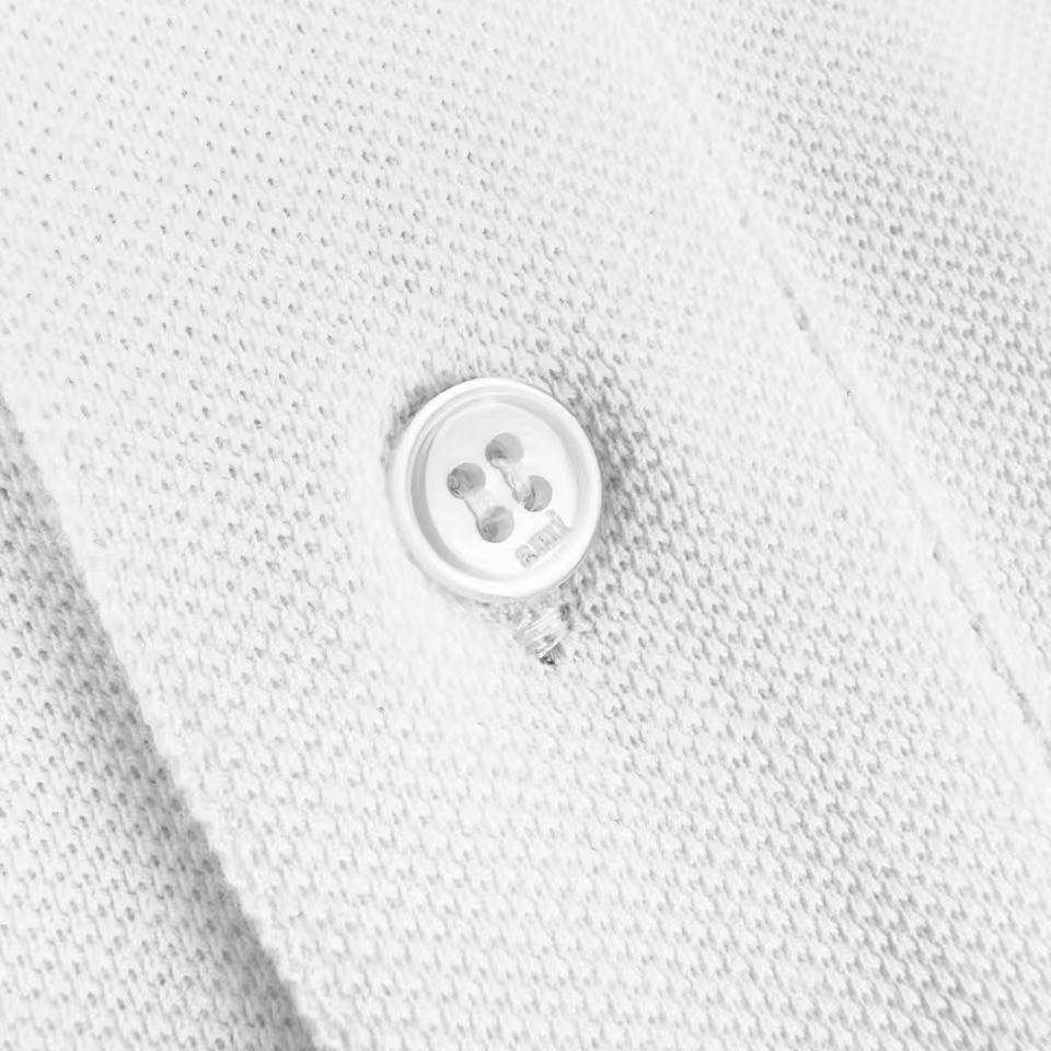 AMI Paris White Wool Short Sleeves Ami De Coeur Polo - DesignerGu