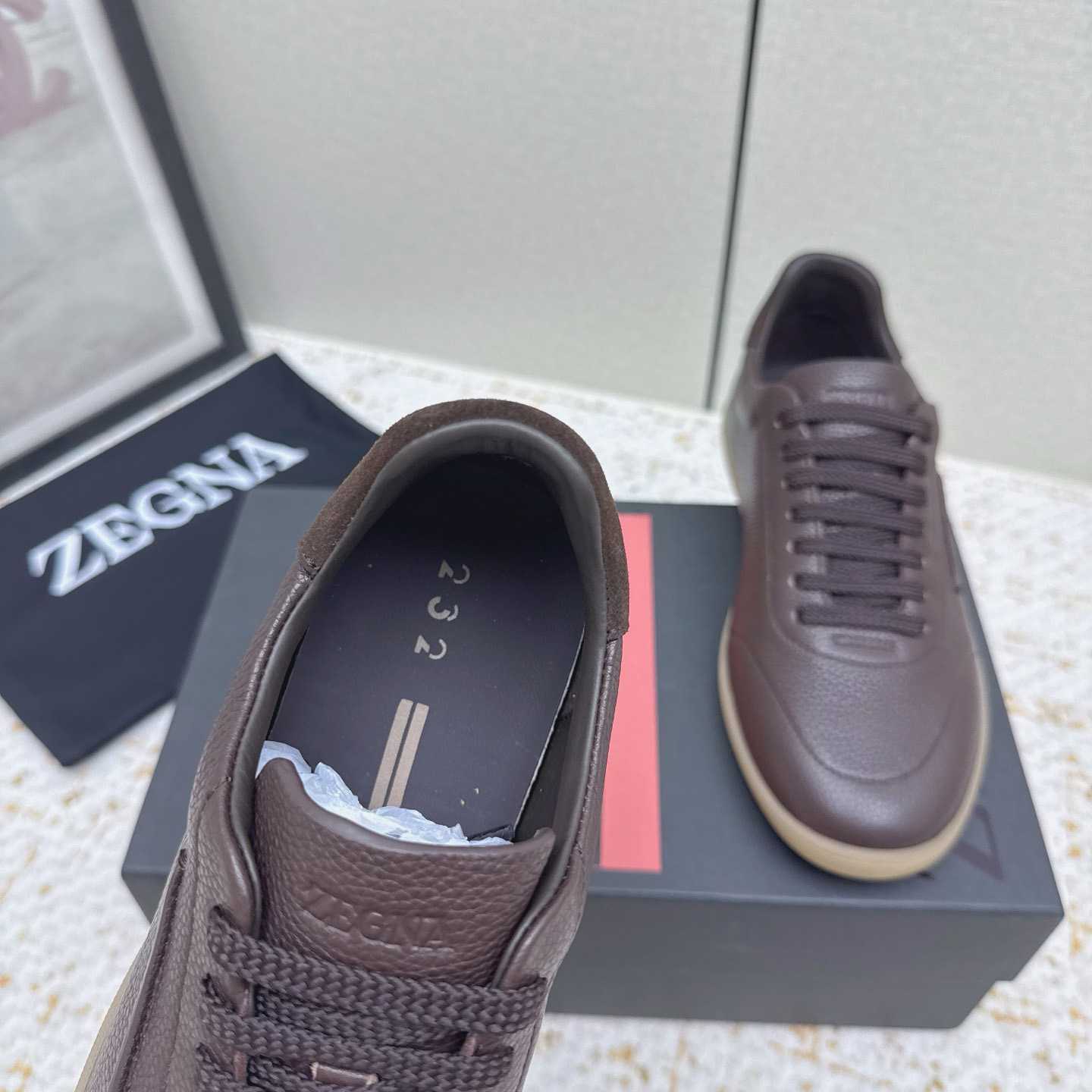 Zegna Grained Leather 232 Sneakers - DesignerGu