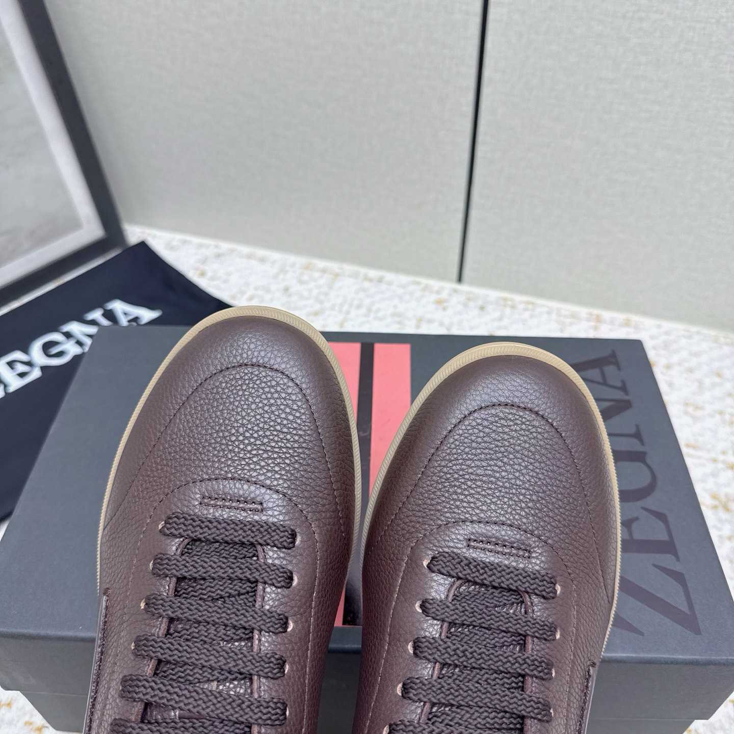 Zegna Grained Leather 232 Sneakers - DesignerGu