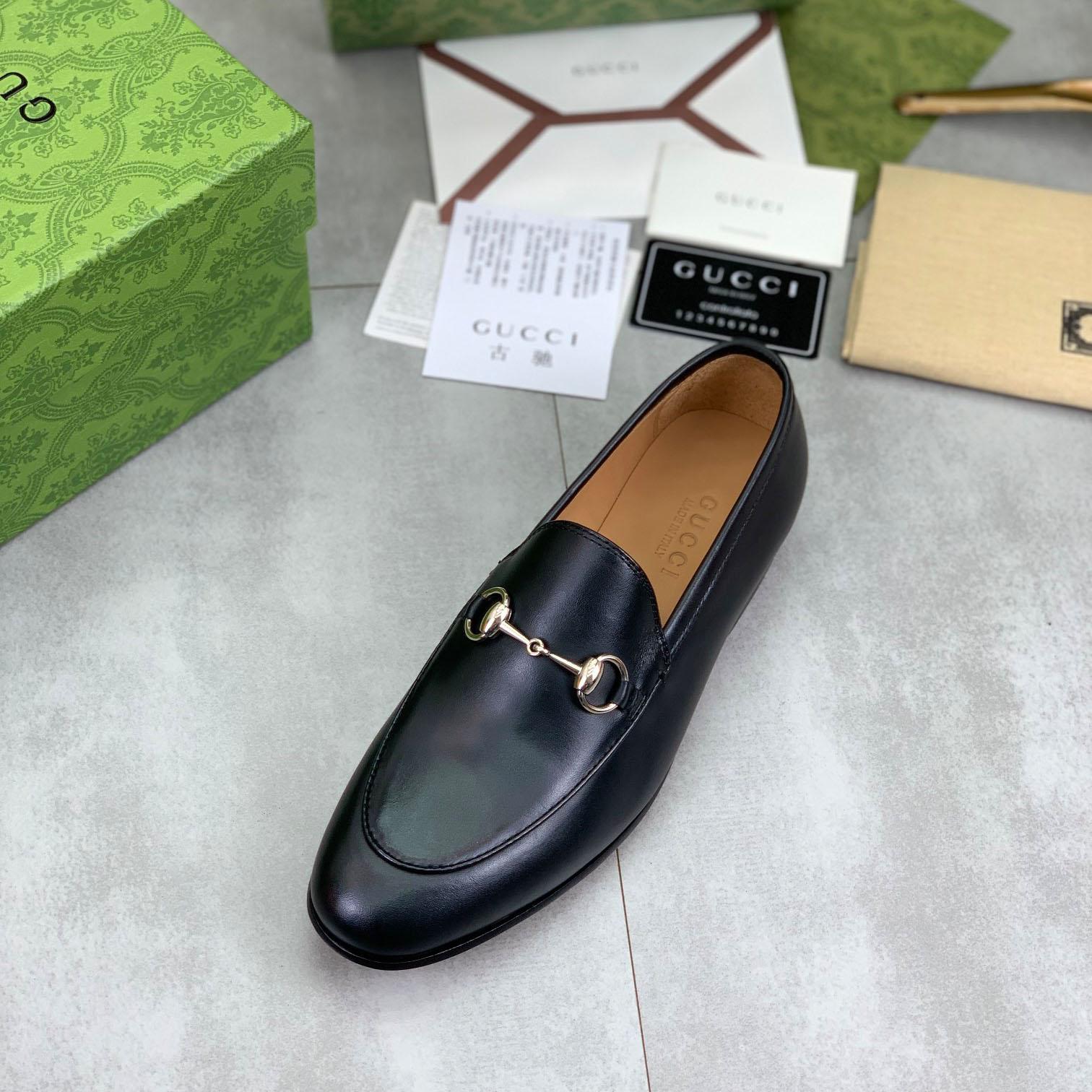 Gucci Jordaan Horsebit Leather Loafers - DesignerGu