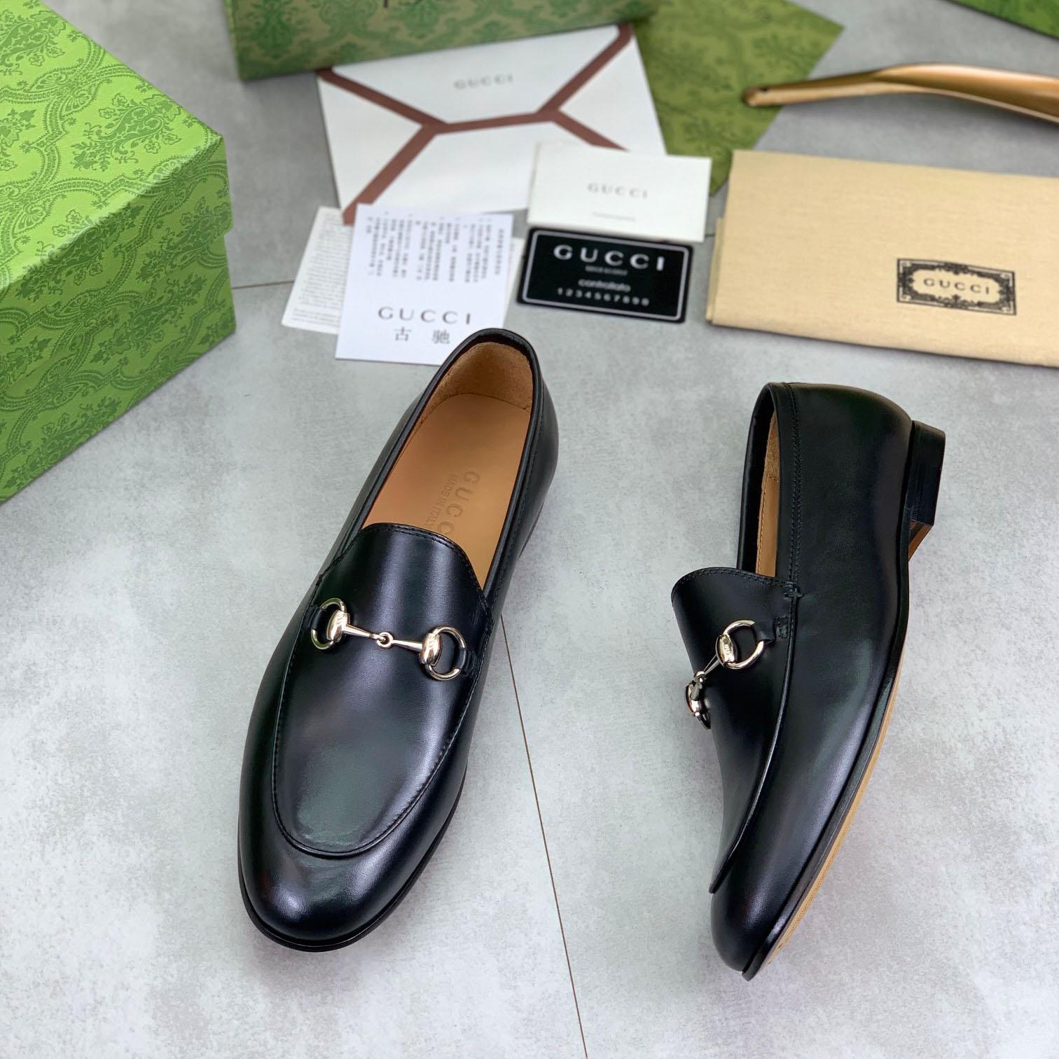 Gucci Jordaan Horsebit Leather Loafers - DesignerGu