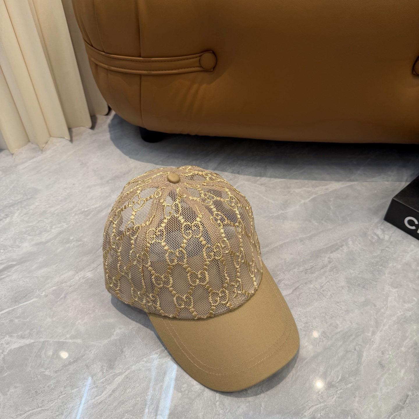 Gucci Mesh GG Monogram Shivali Baseball Hat  - DesignerGu