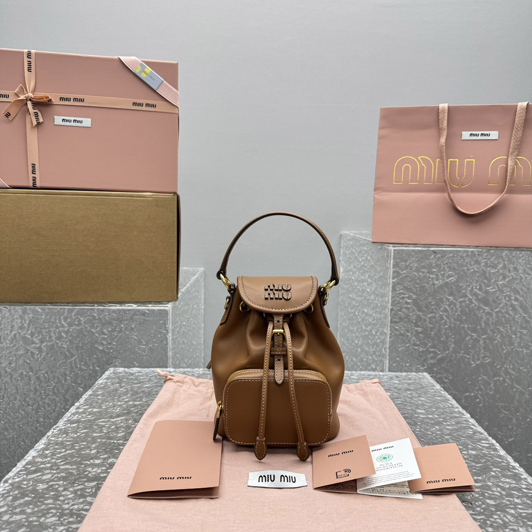 Miu Miu  Leather Mini-Backpack - DesignerGu