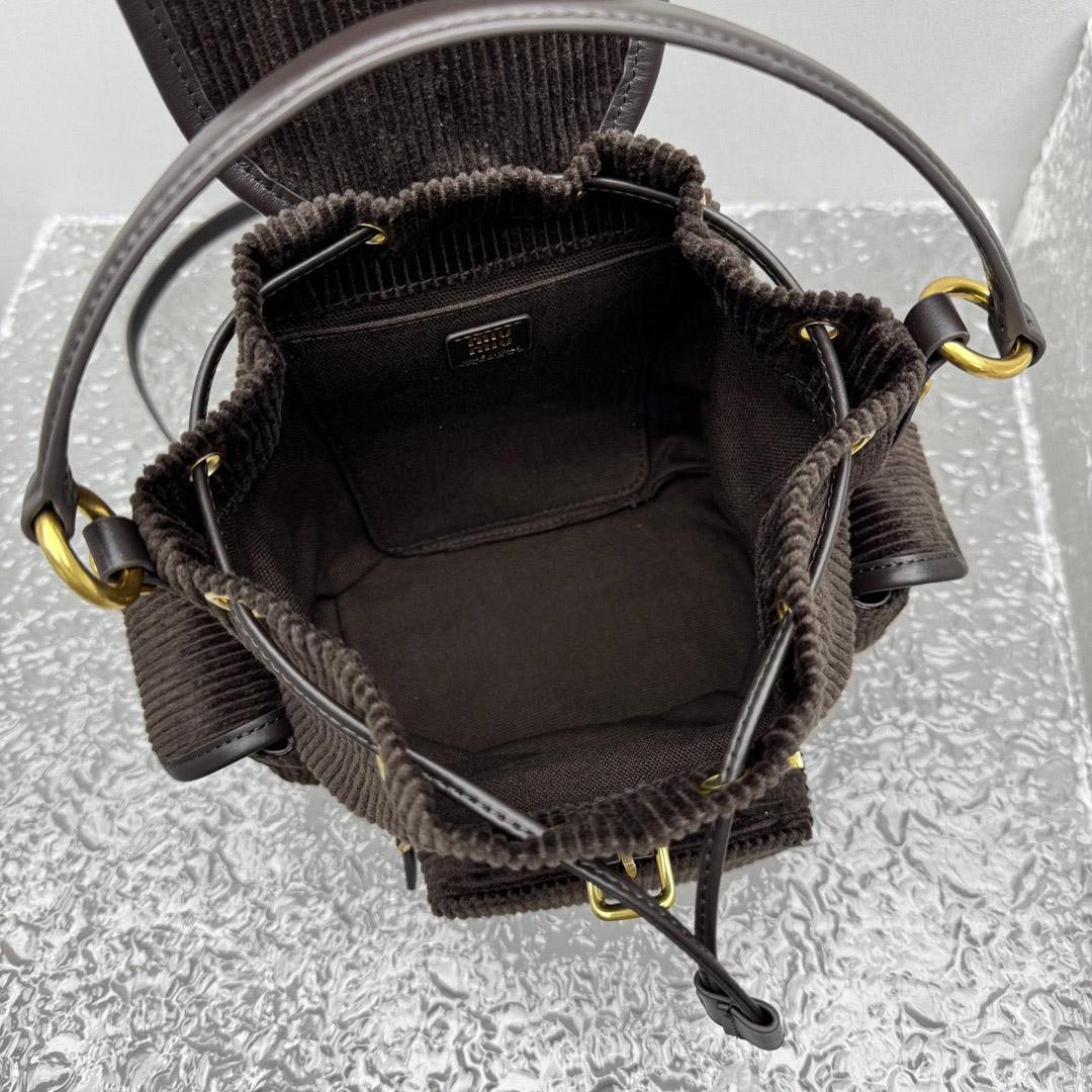 Miu Miu  Medium Corduroy Cotton Backpack - DesignerGu