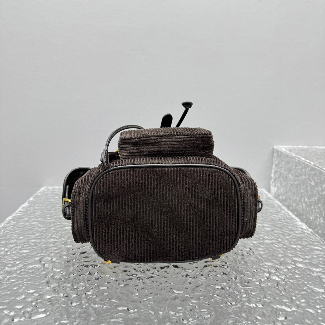 Miu Miu  Medium Corduroy Cotton Backpack - DesignerGu