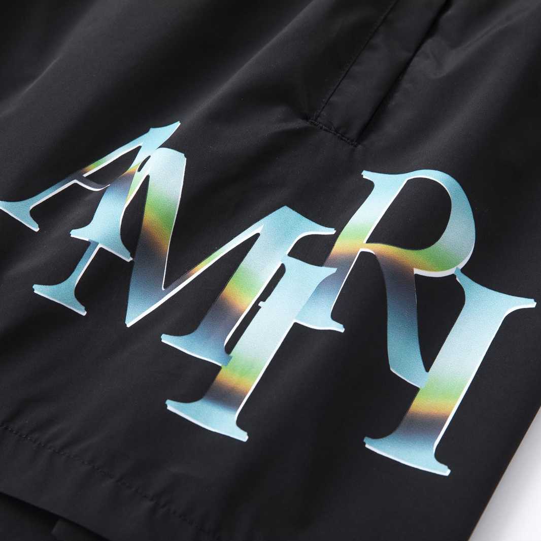 Amiri Staggered Chrome Swim Trunk 'Black' - DesignerGu