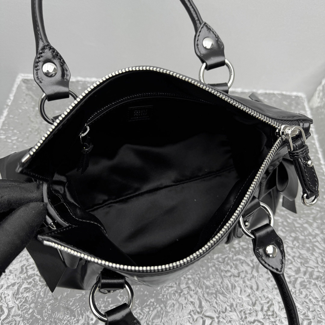 Miu Miu Shiny Leather Top-Handle Bag - DesignerGu