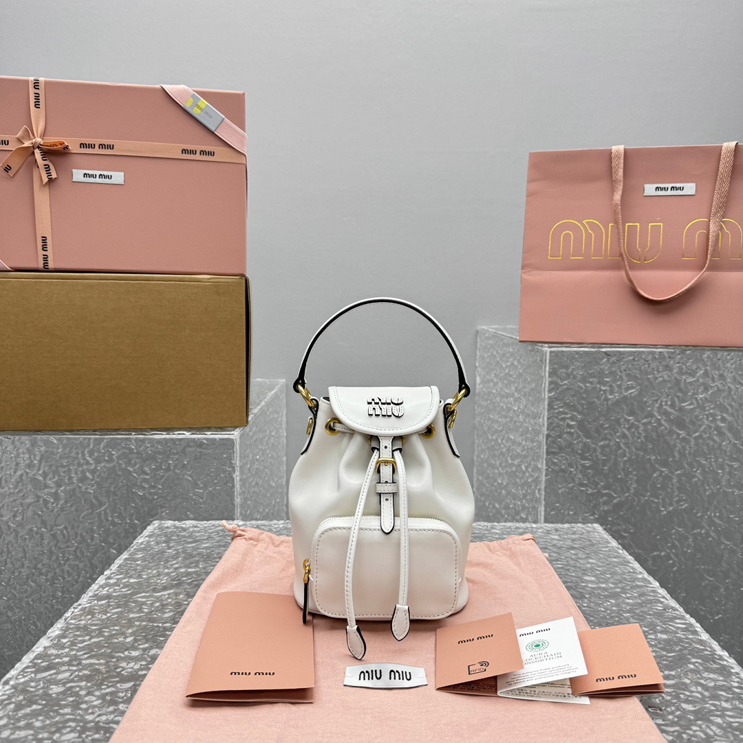 Miu Miu  Leather Mini-Backpack - DesignerGu